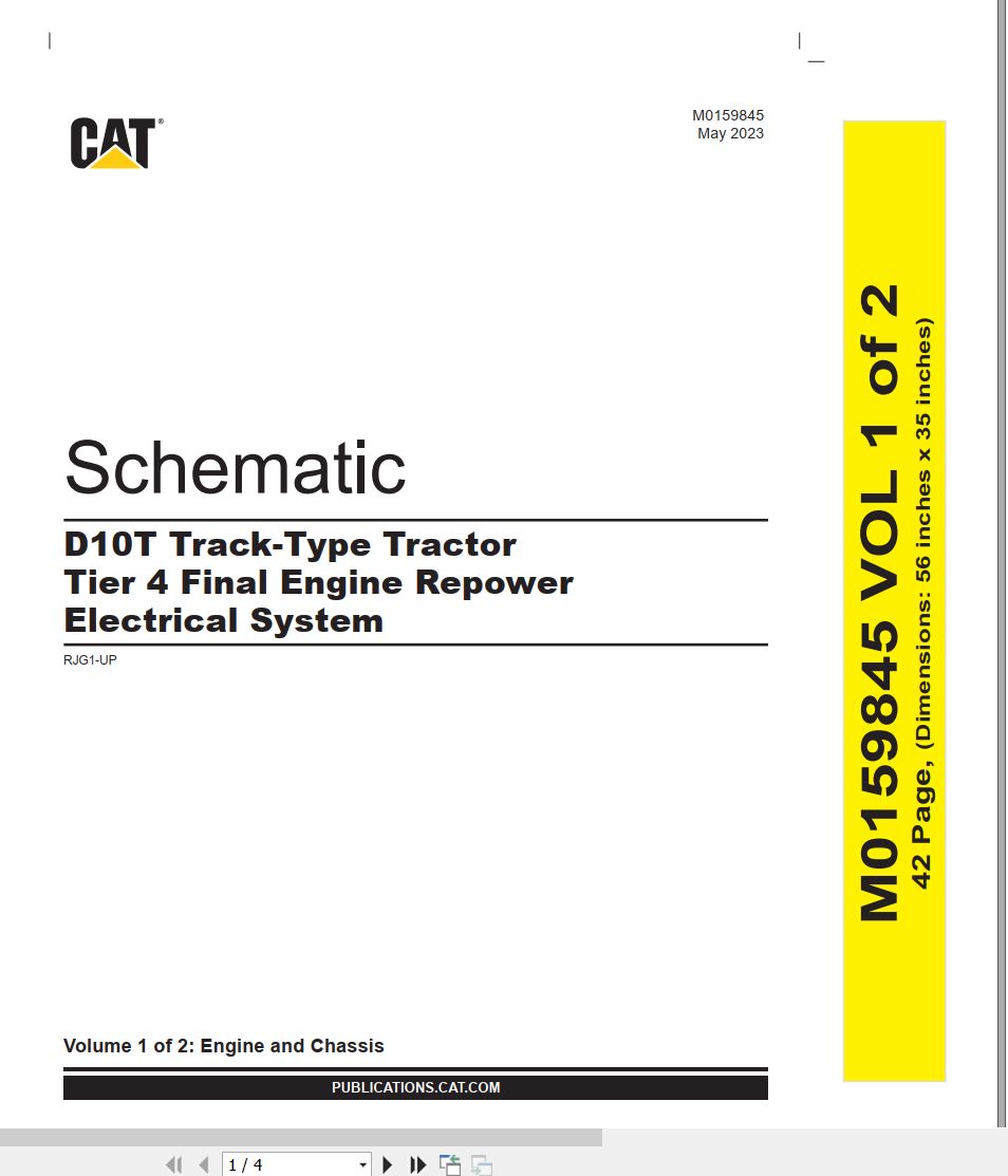 CAT Track Type Tractor D10T Electrical Hydraulic Schematic (1)