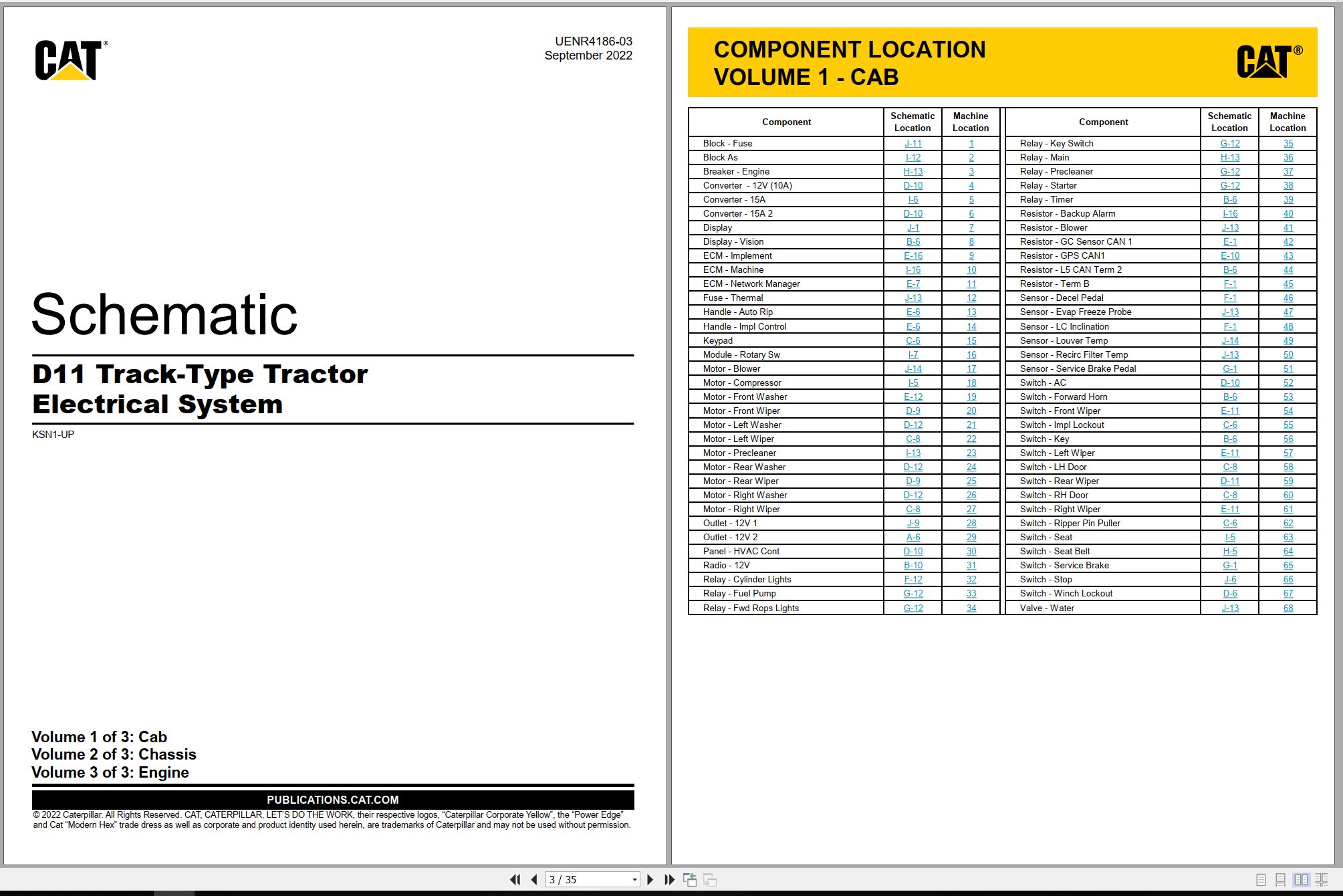 CAT Track Type Tractor D11 Electrical Hydraulic Schematic (1)