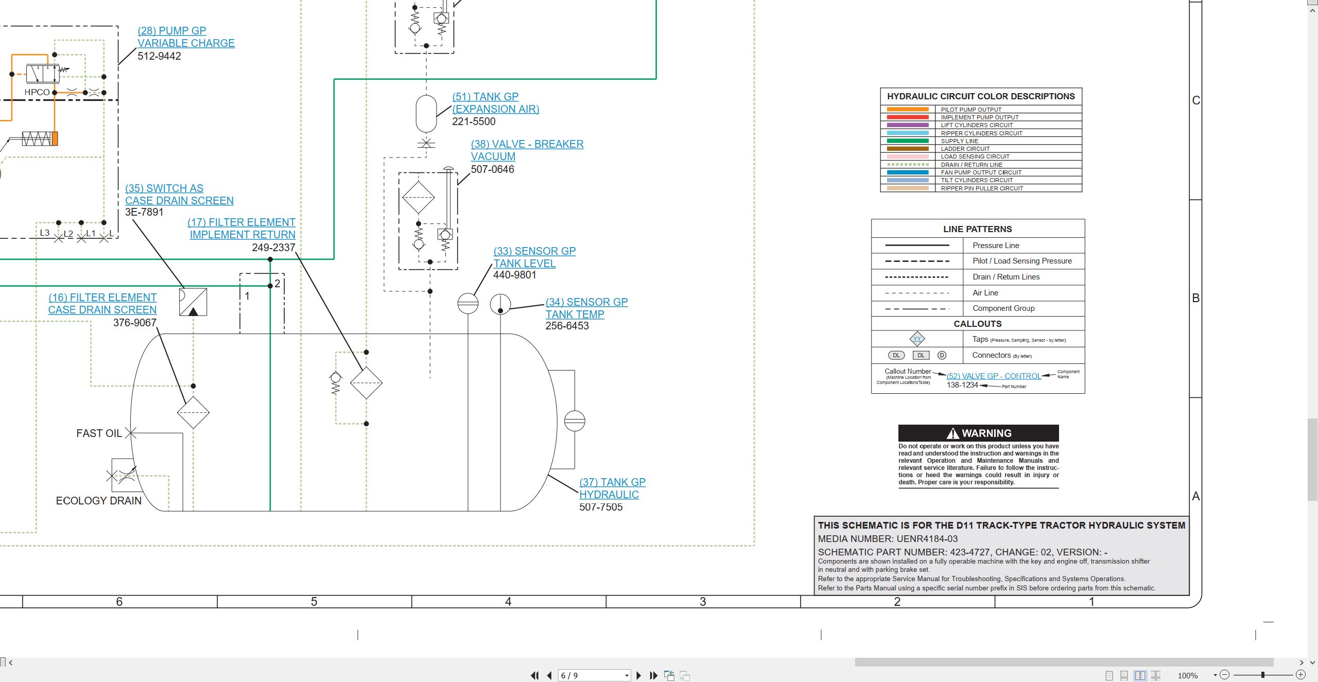 CAT Track Type Tractor D11 Electrical Hydraulic Schematic (3)