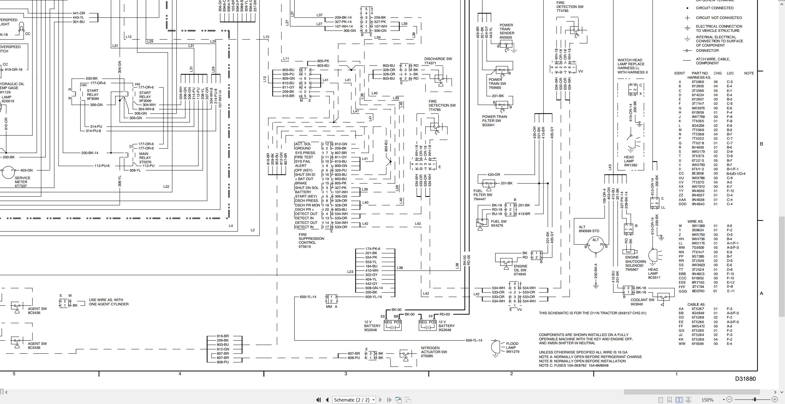 CAT Track Type Tractor D11N Electrical Schematic (2)