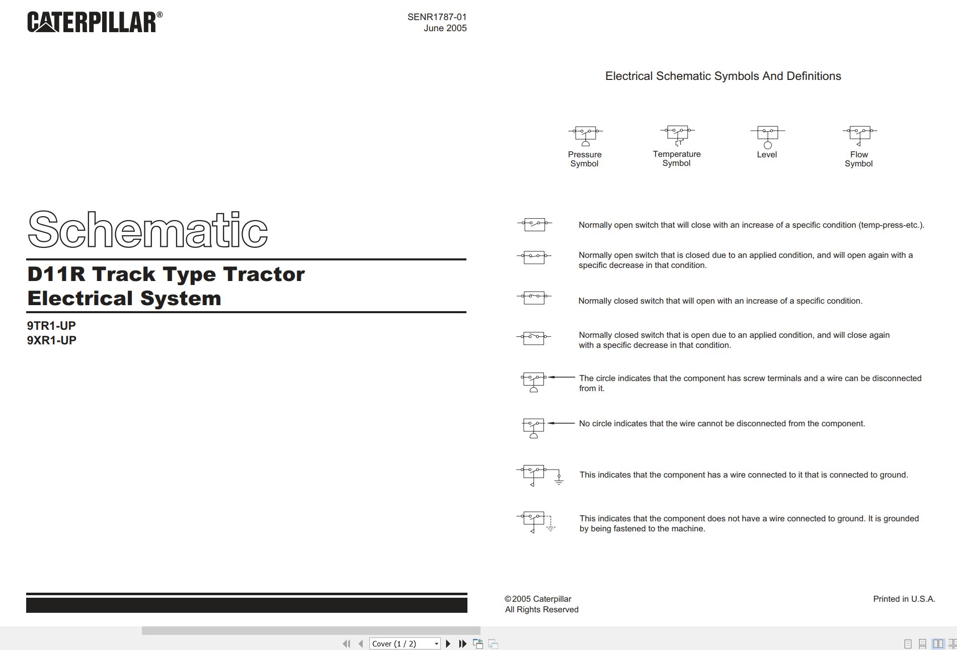 CAT Track Type Tractor D11R Electrical Hydraulic Schematic (1)