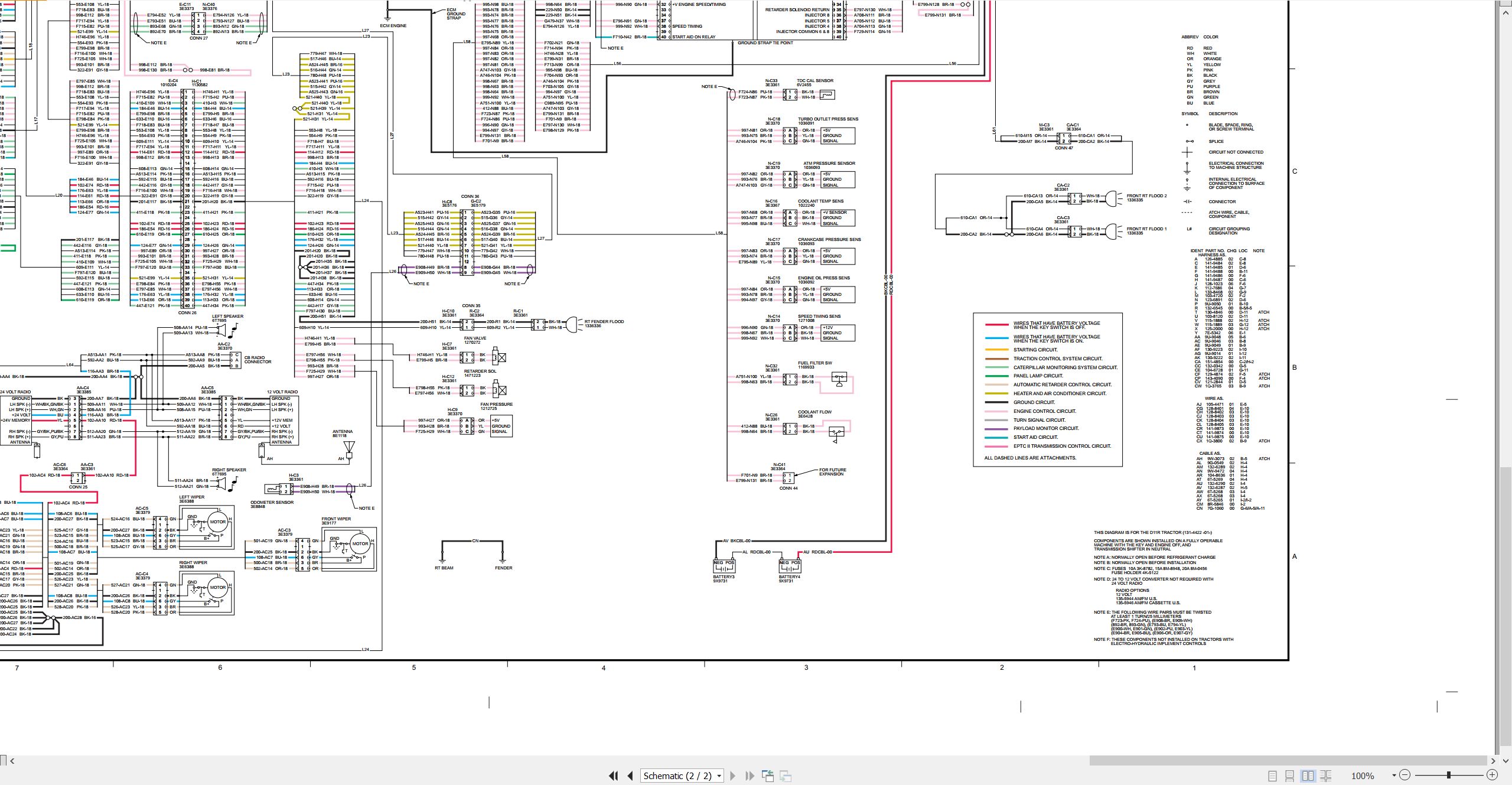 CAT Track Type Tractor D11R Electrical Hydraulic Schematic (2)