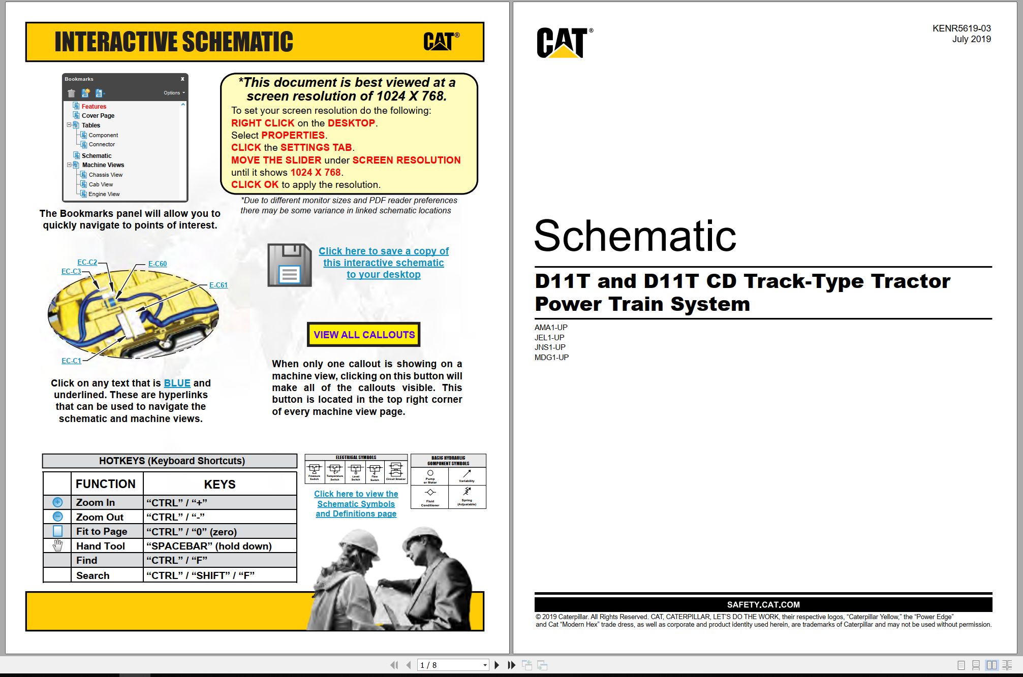 CAT Track Type Tractor D11T CD Power Train System Schematic KENR5619 03 2019 (1)