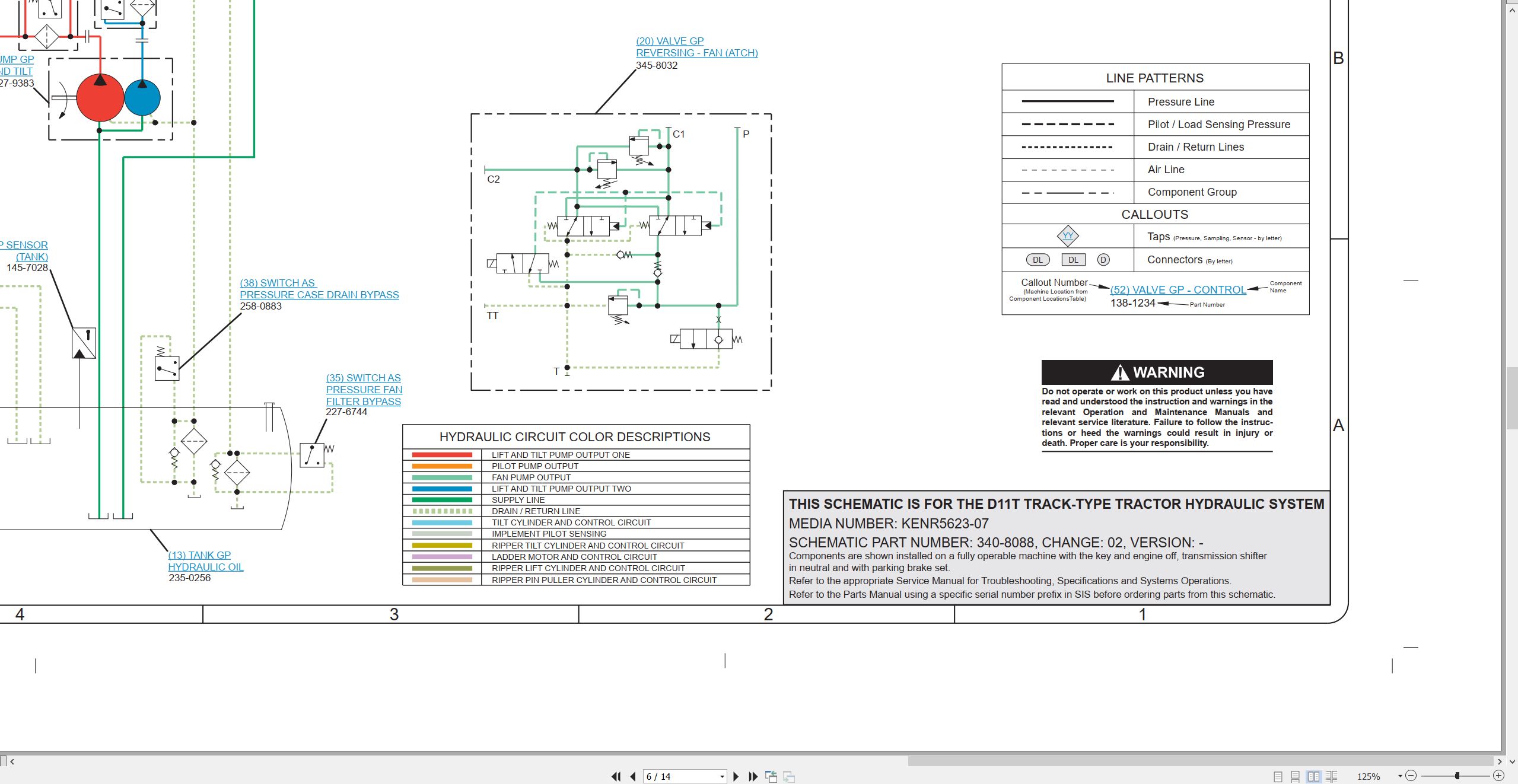 CAT Track Type Tractor D11T Electrical Hydraulic Schematic (3)