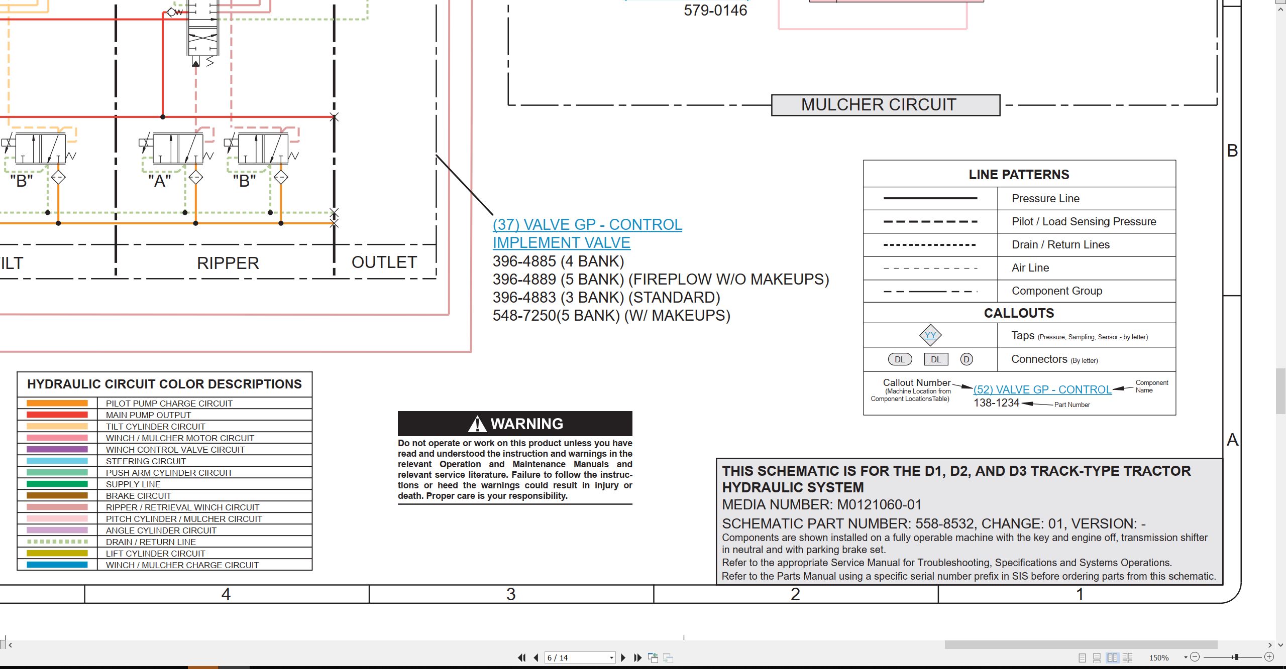 CAT Track Type Tractor D2 Electrical Hydraulic Schematic (3)