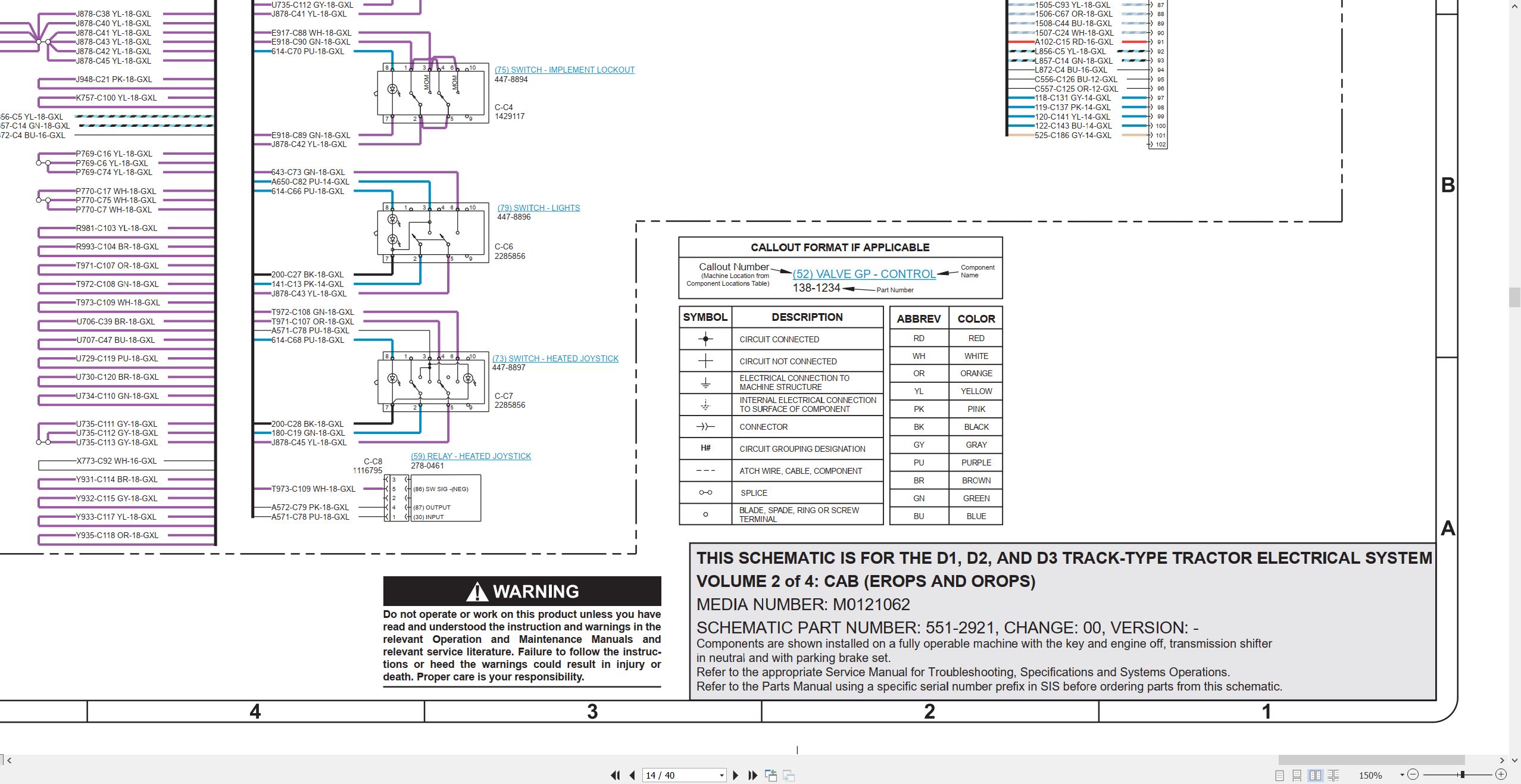 CAT Track Type Tractor D3 Electrical Hydraulic Schematic (2)