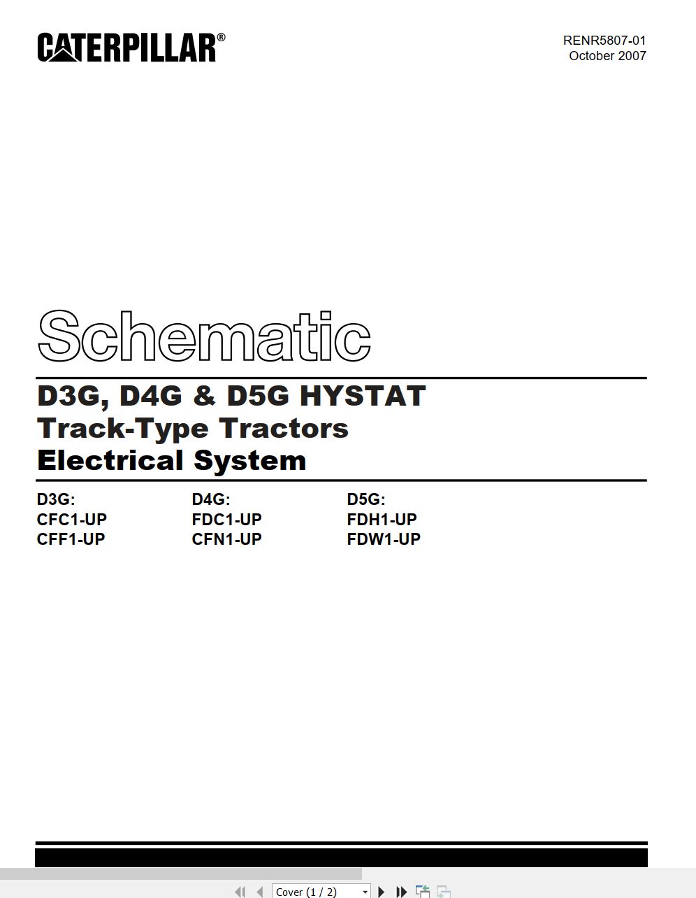 CAT Track Type Tractor D3G Electrical Hydraulic Schematic (1)