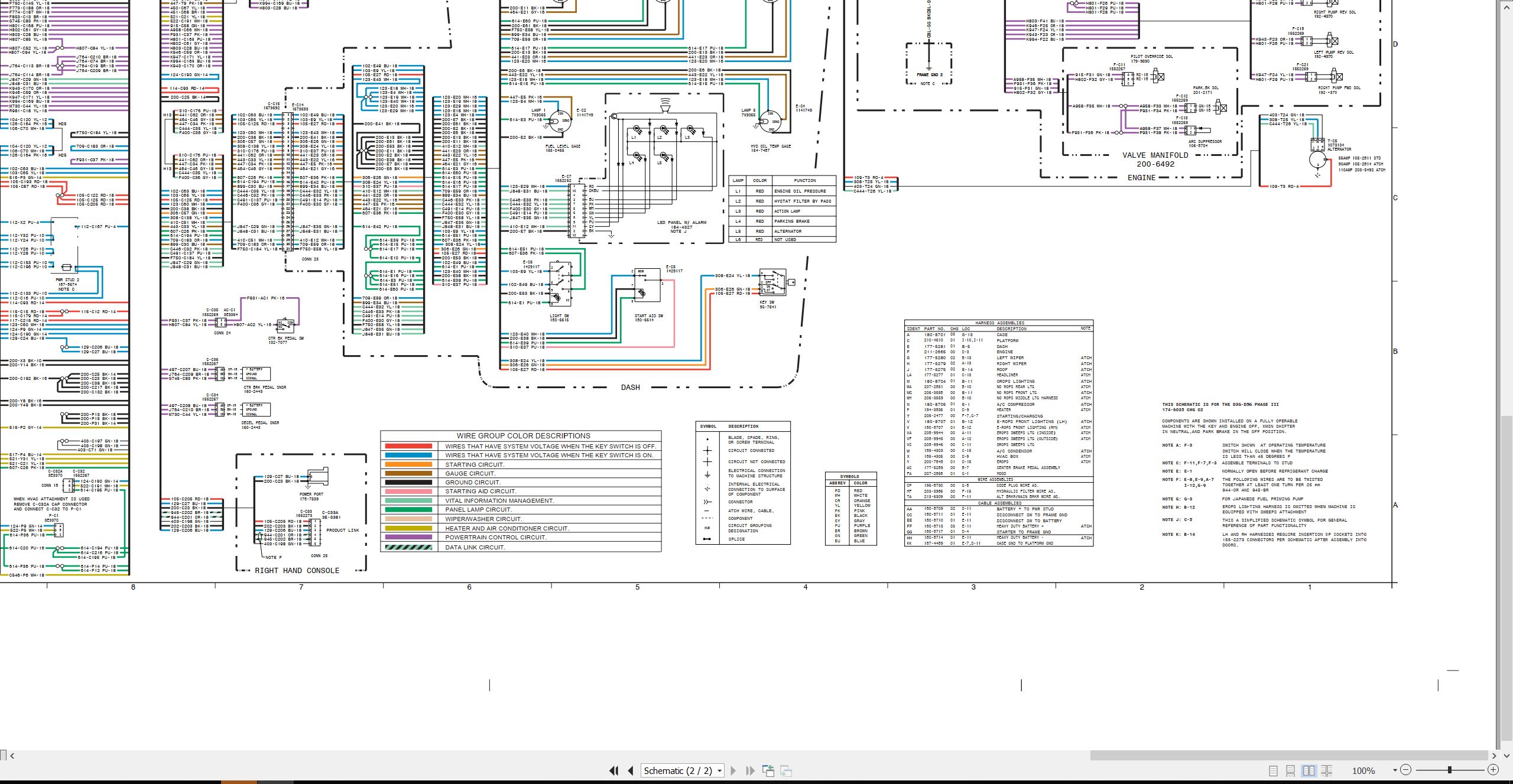 CAT Track Type Tractor D3G Electrical Hydraulic Schematic (2)