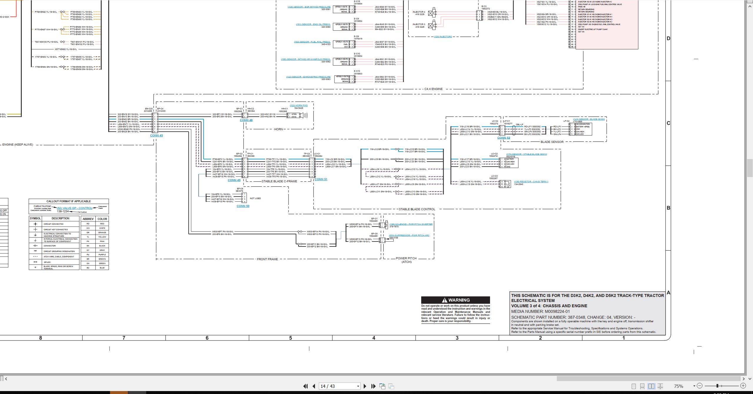 CAT Track Type Tractor D3K2 Electrical Hydraulic Schematic (2)