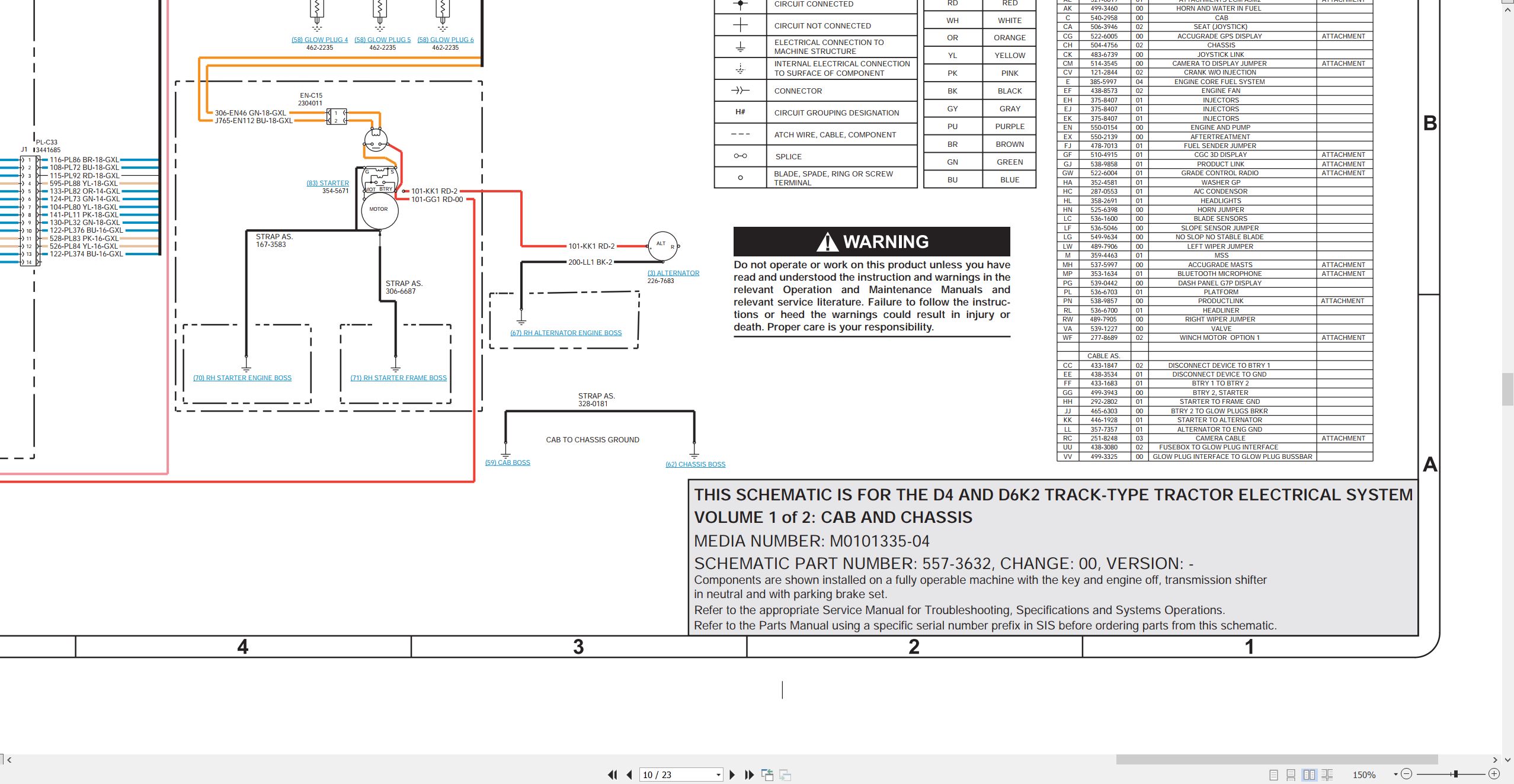 CAT Track Type Tractor D4 Electrical Hydraulic Schematic (2)