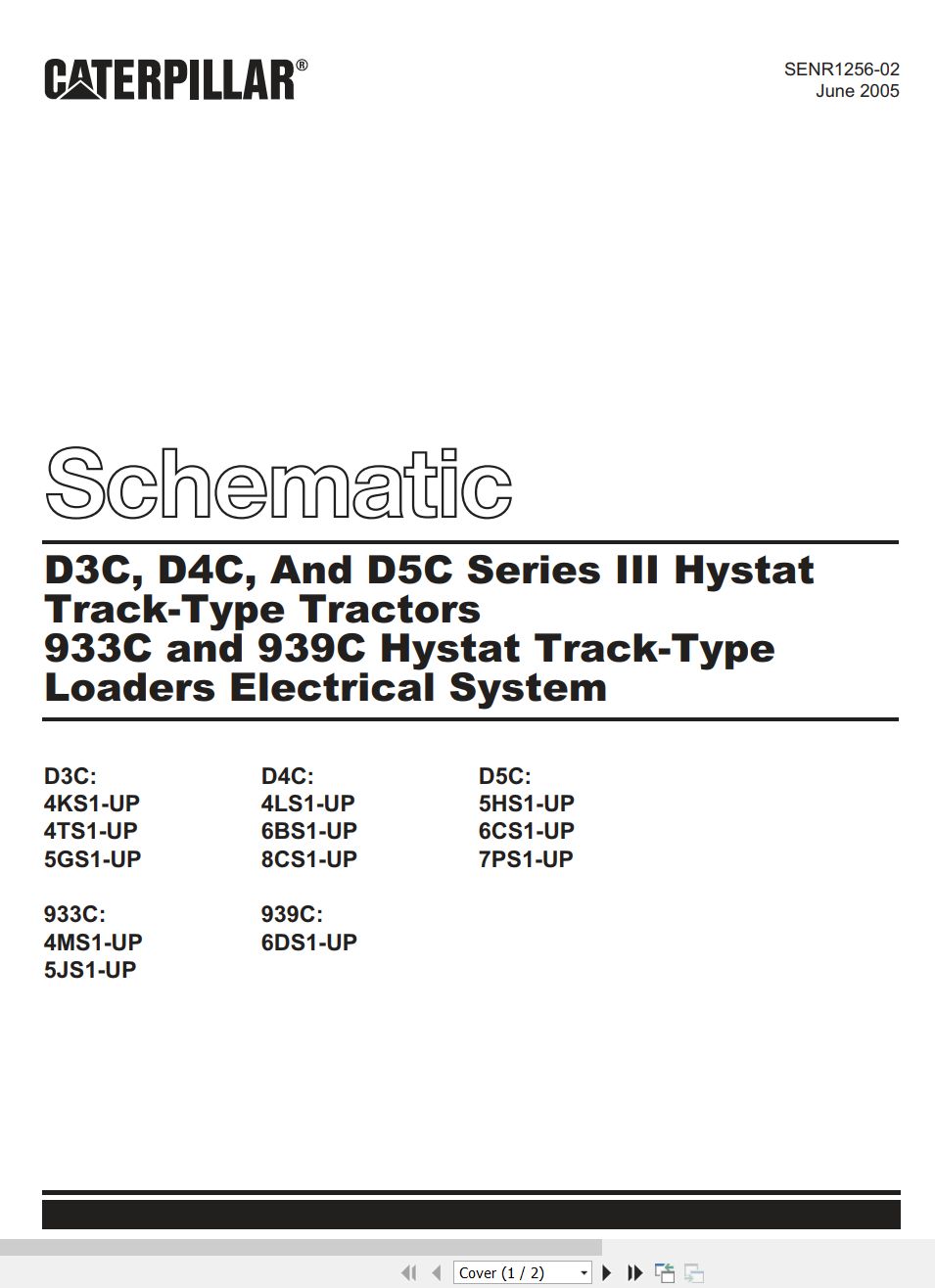 CAT Track Type Tractor D4C III Electrical Hydraulic Schematic (1)