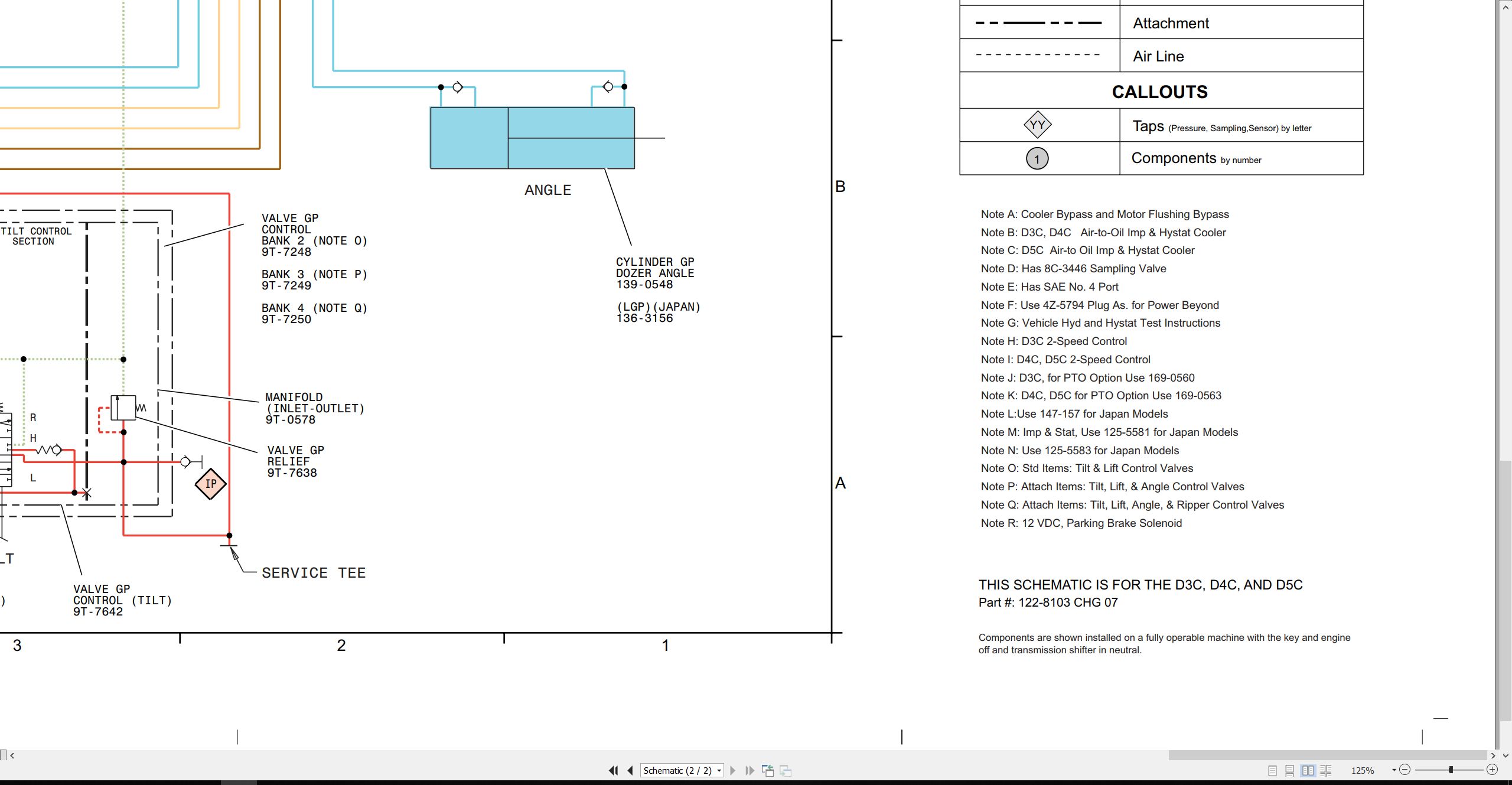 CAT Track Type Tractor D4C III Electrical Hydraulic Schematic (3)