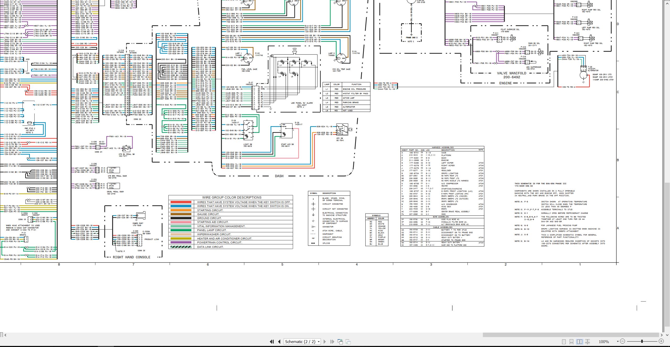 CAT Track Type Tractor D4G Electrical Hydraulic Schematic (2)