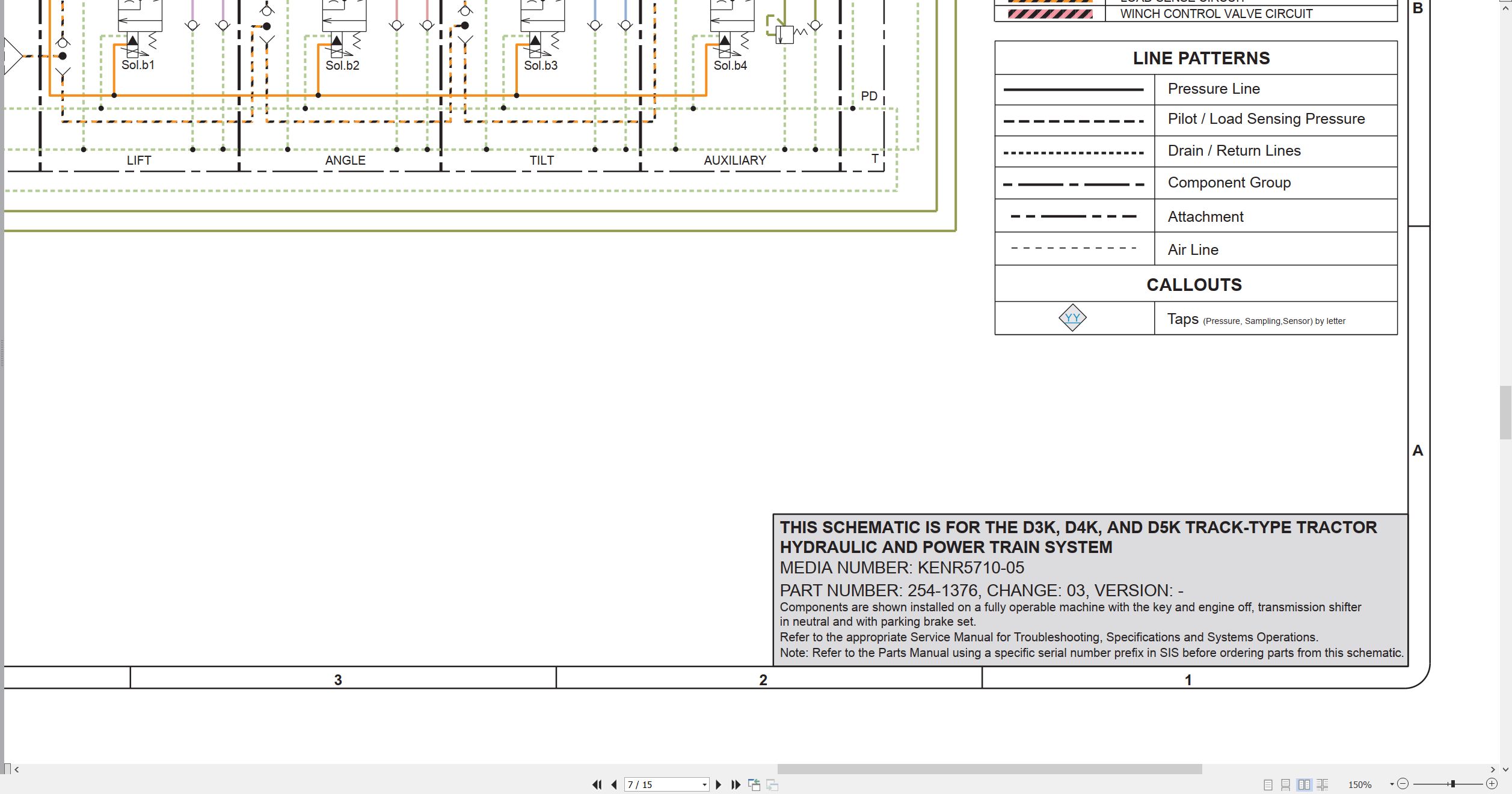 CAT Track Type Tractor D4K Electrical Hydraulic Schematic (3)