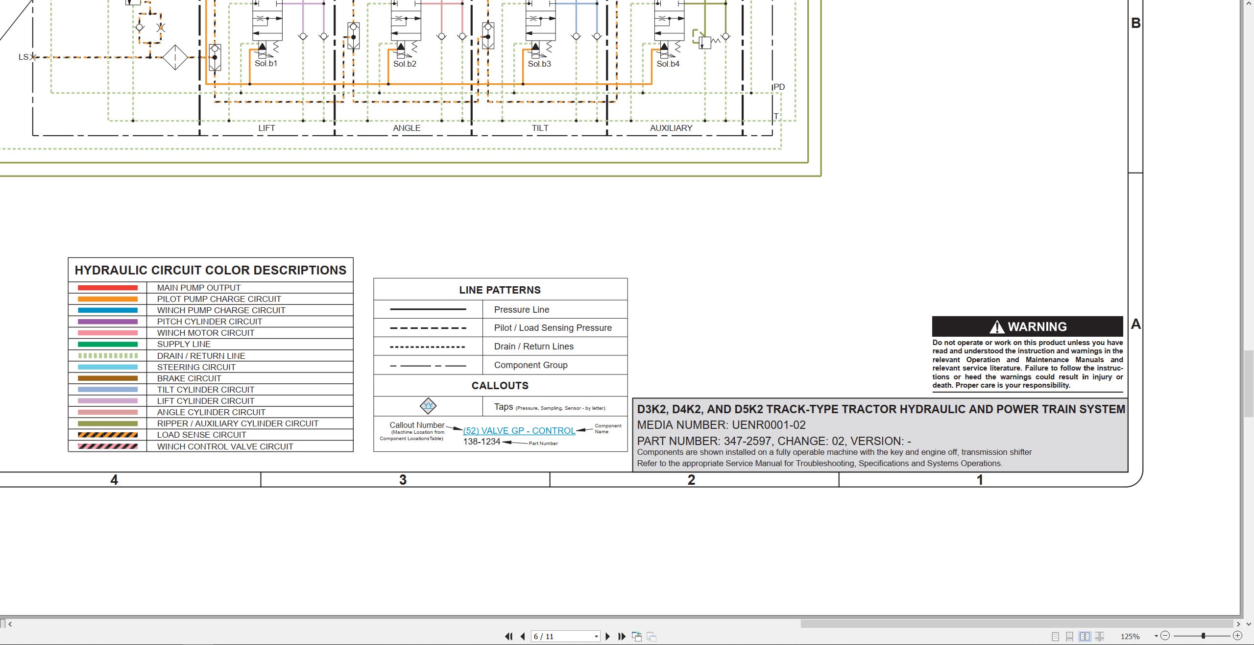 CAT Track Type Tractor D4K2 Electrical Hydraulic Schematic (3)