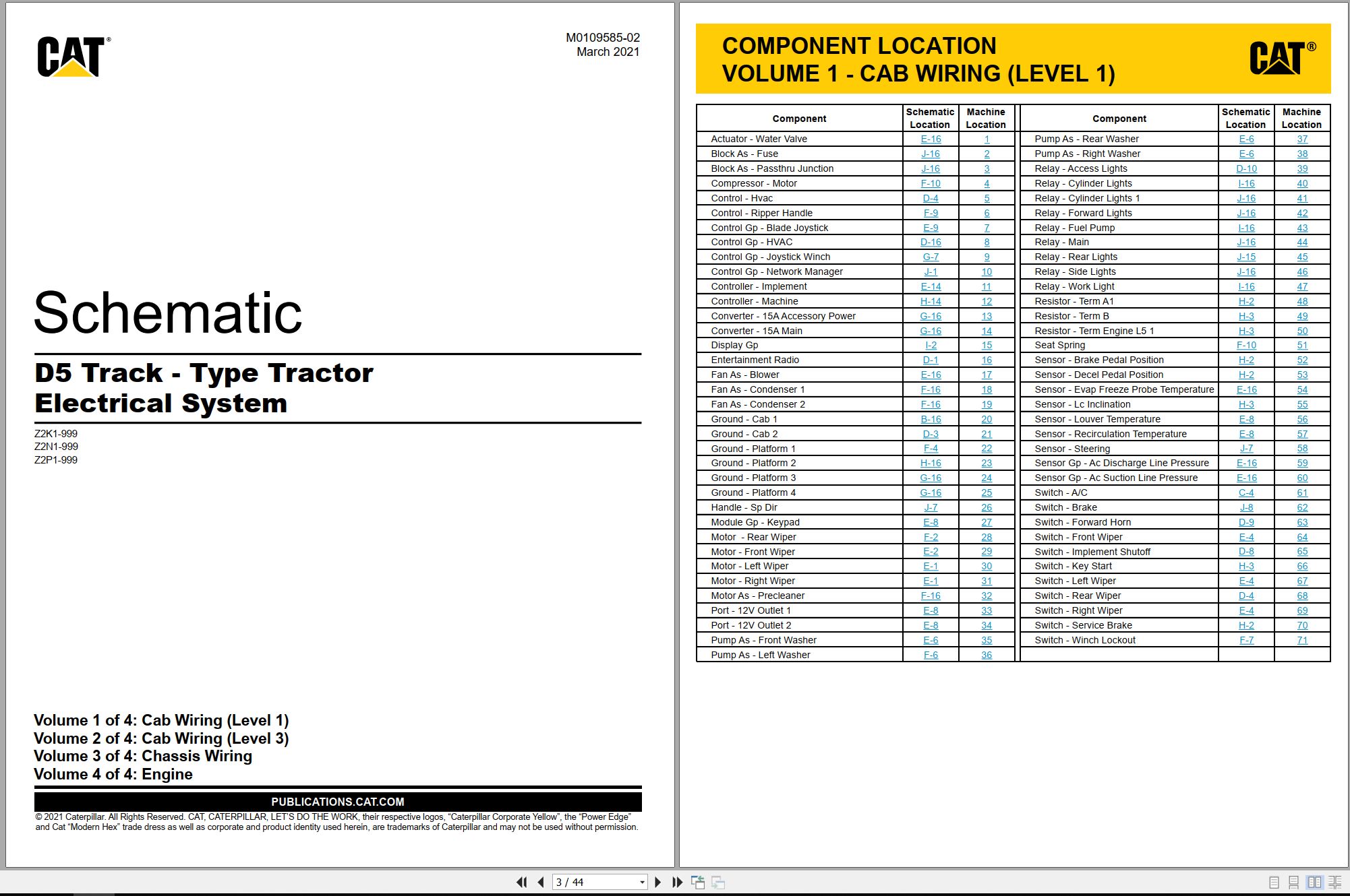 CAT Track Type Tractor D5 Electrical Hydraulic Schematic (1)