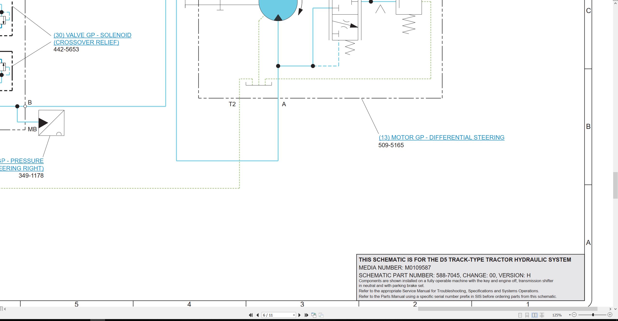 CAT Track Type Tractor D5 Electrical Hydraulic Schematic (3)