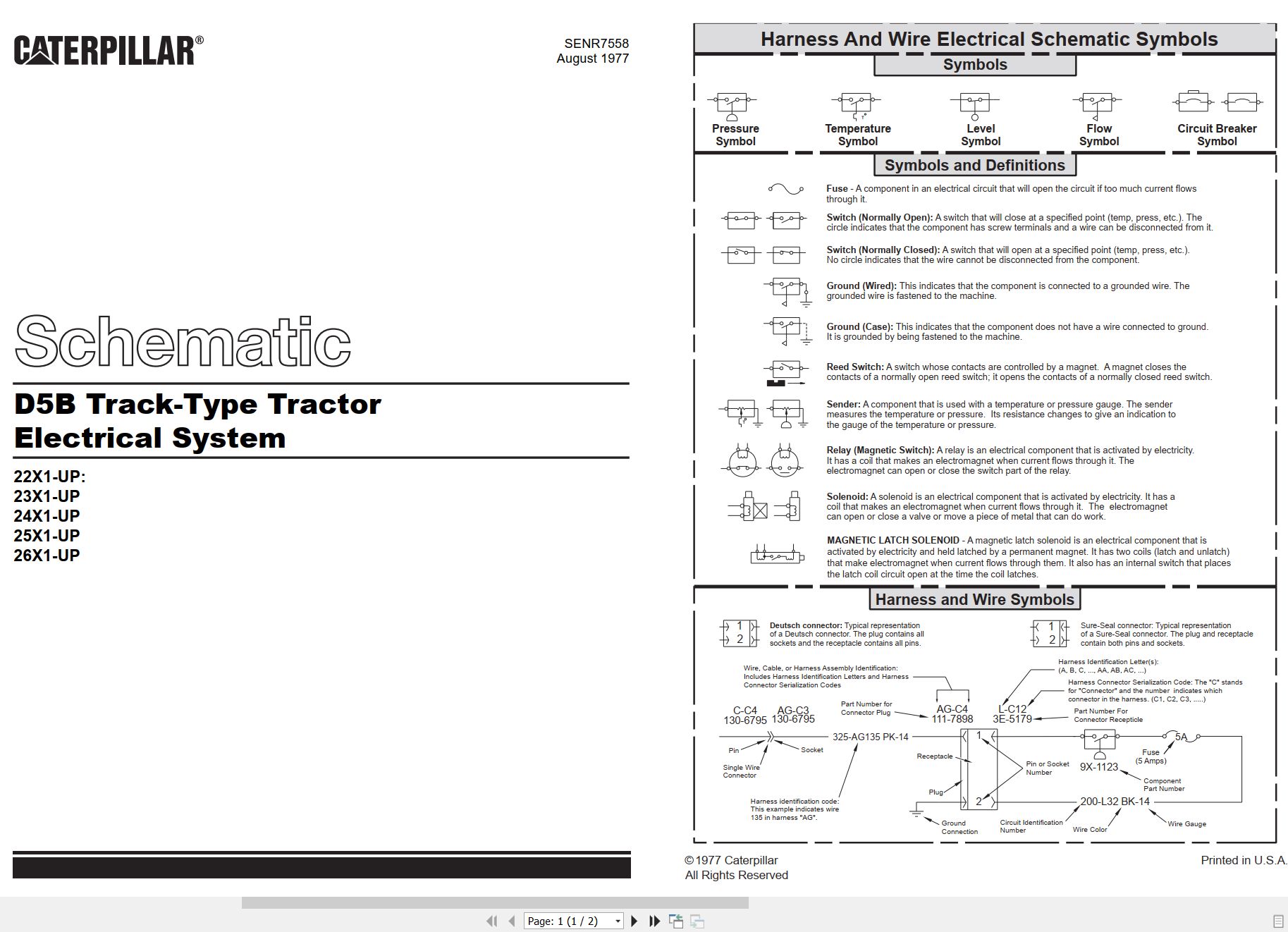 CAT Track Type Tractor D5B Electrical Hydraulic Schematic (1)