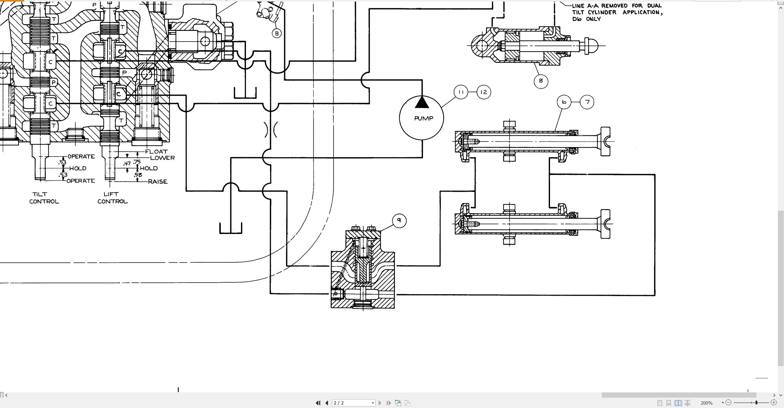 CAT Track Type Tractor D5B Electrical Hydraulic Schematic (3)
