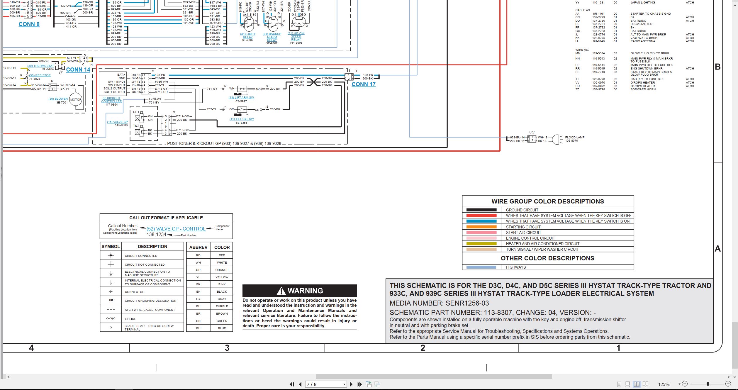 CAT Track Type Tractor D5C III Electrical Hydraulic Schematic (2)