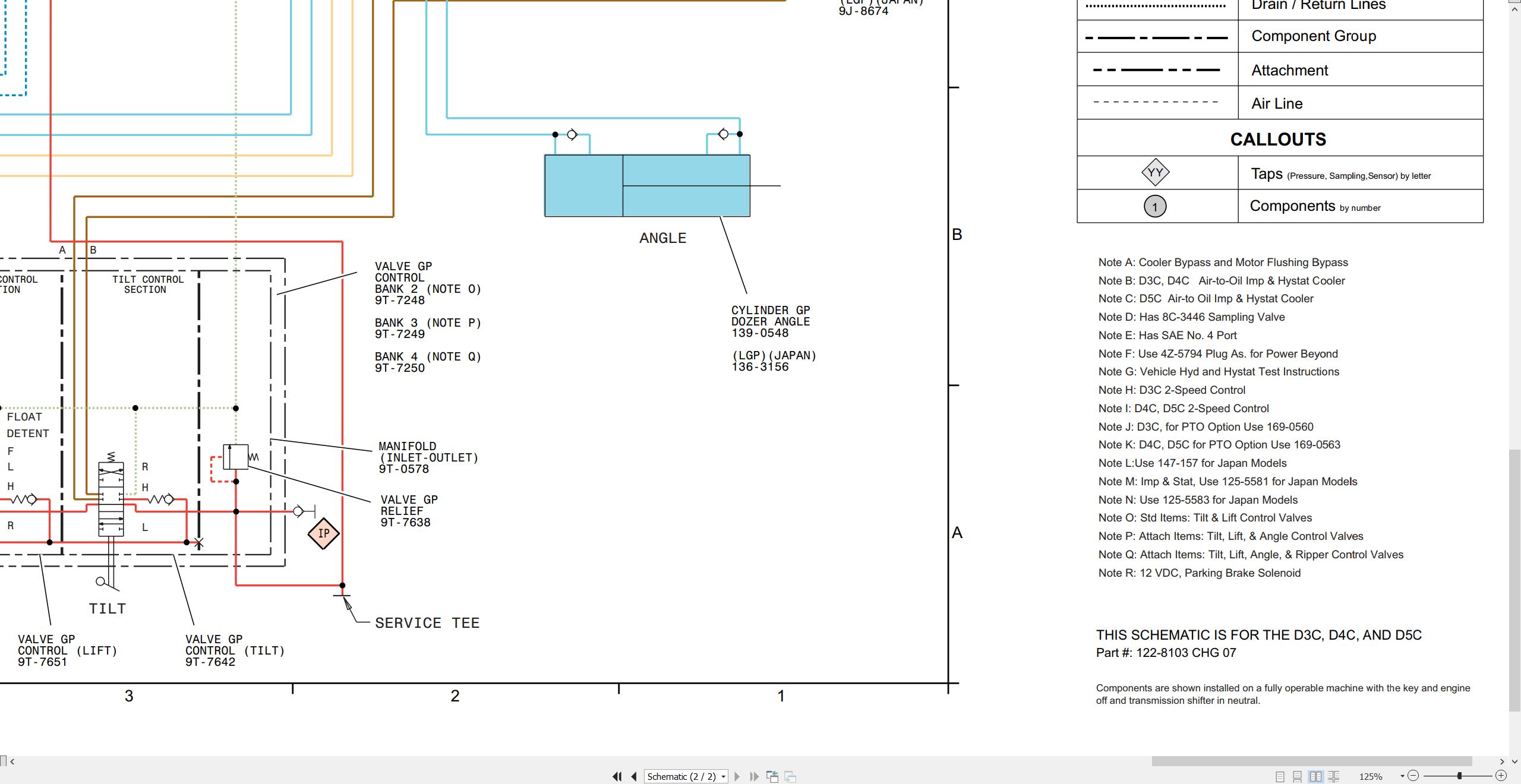 CAT Track Type Tractor D5C III Electrical Hydraulic Schematic (3)