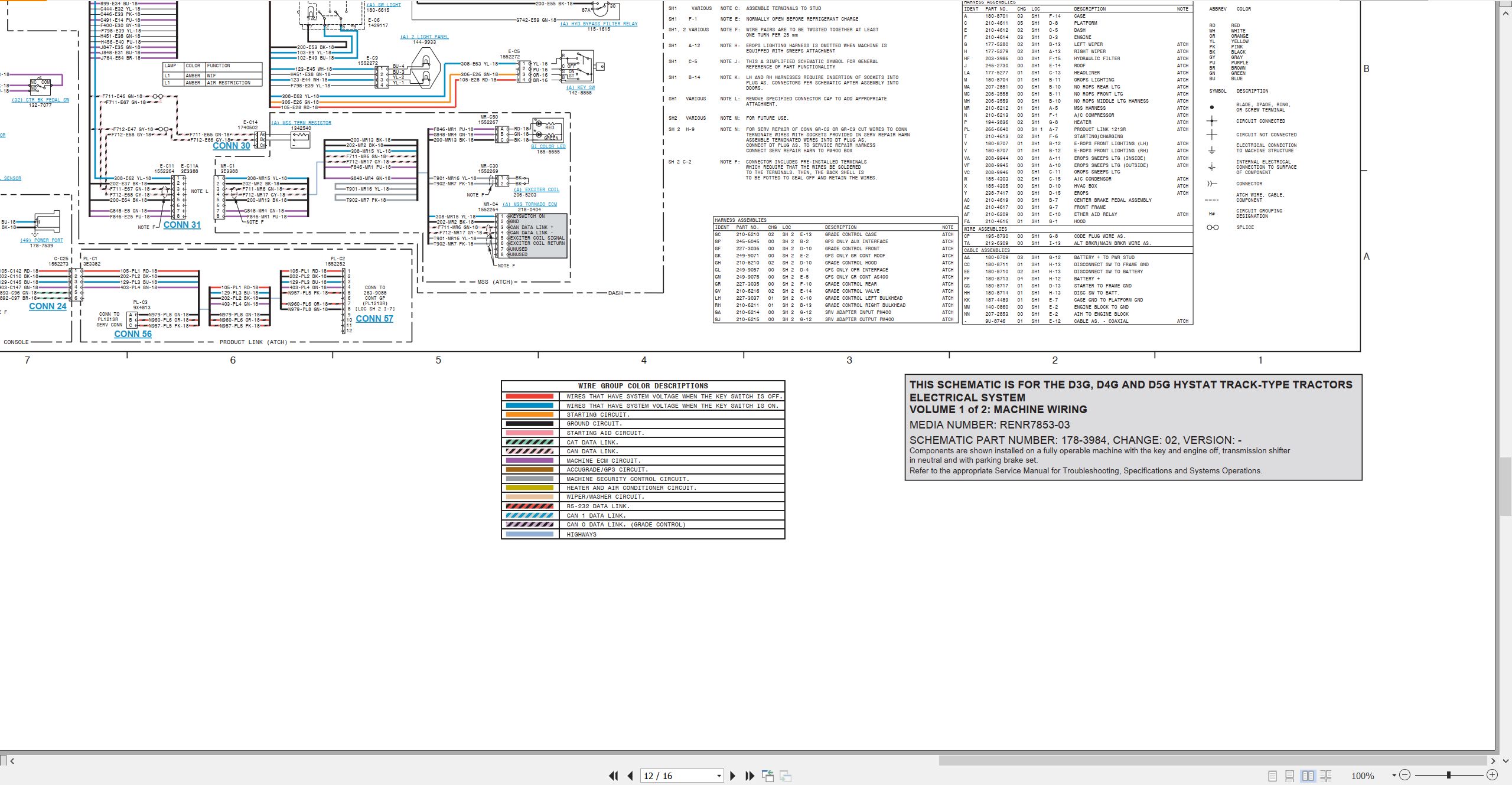 CAT Track Type Tractor D5G Electrical Hydraulic Schematic (2)