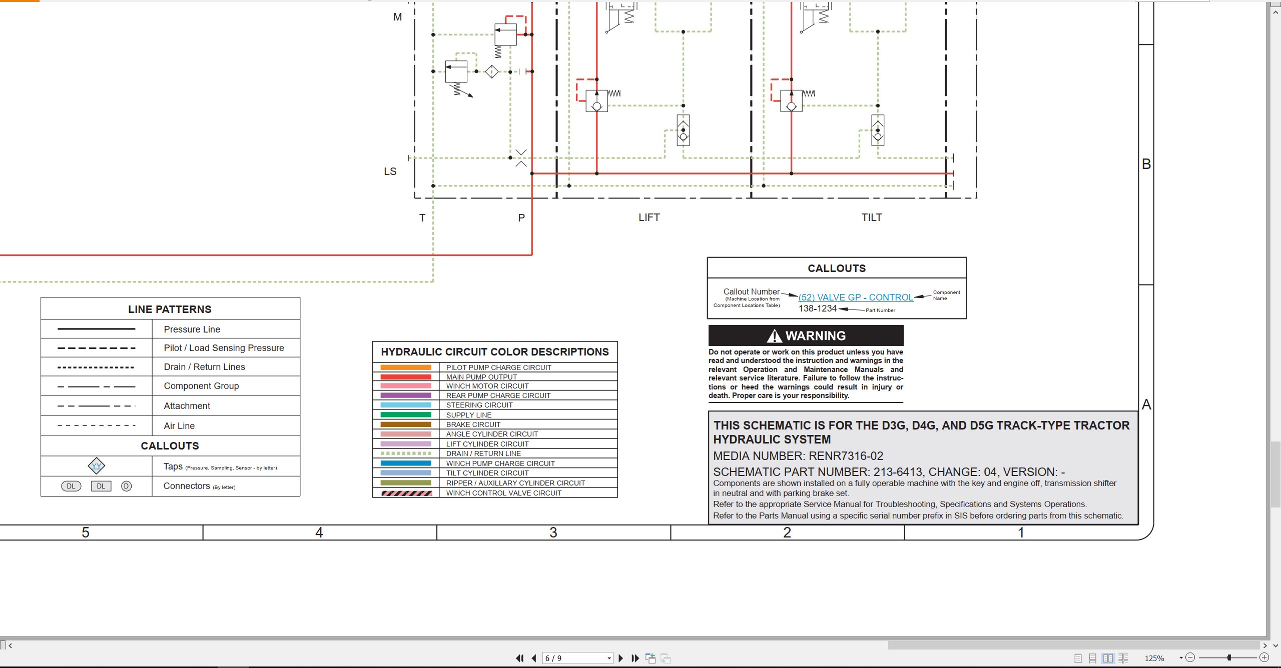 CAT Track Type Tractor D5G Electrical Hydraulic Schematic (3)