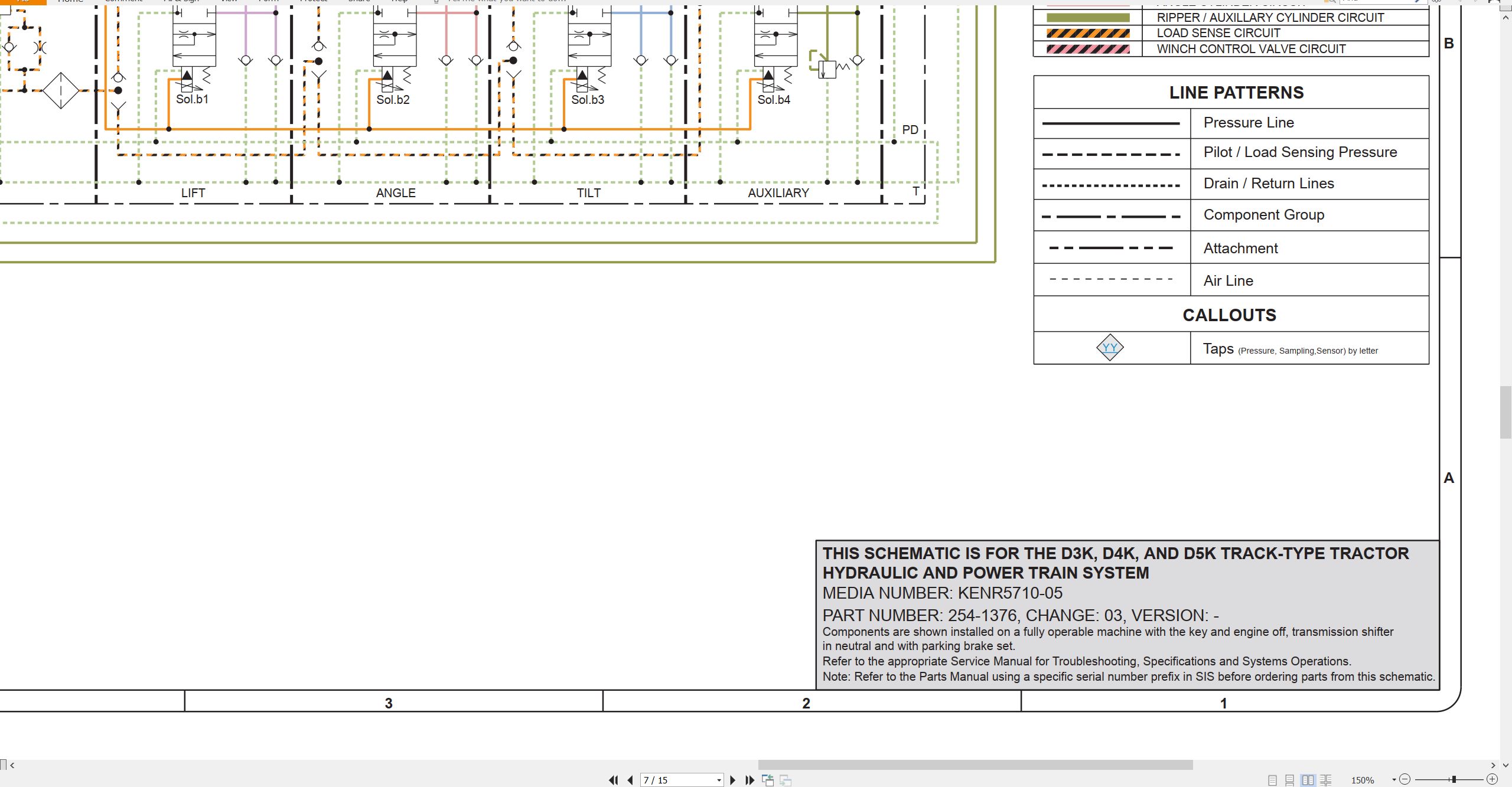 CAT Track Type Tractor D5K Electrical Hydraulic Schematic (3)