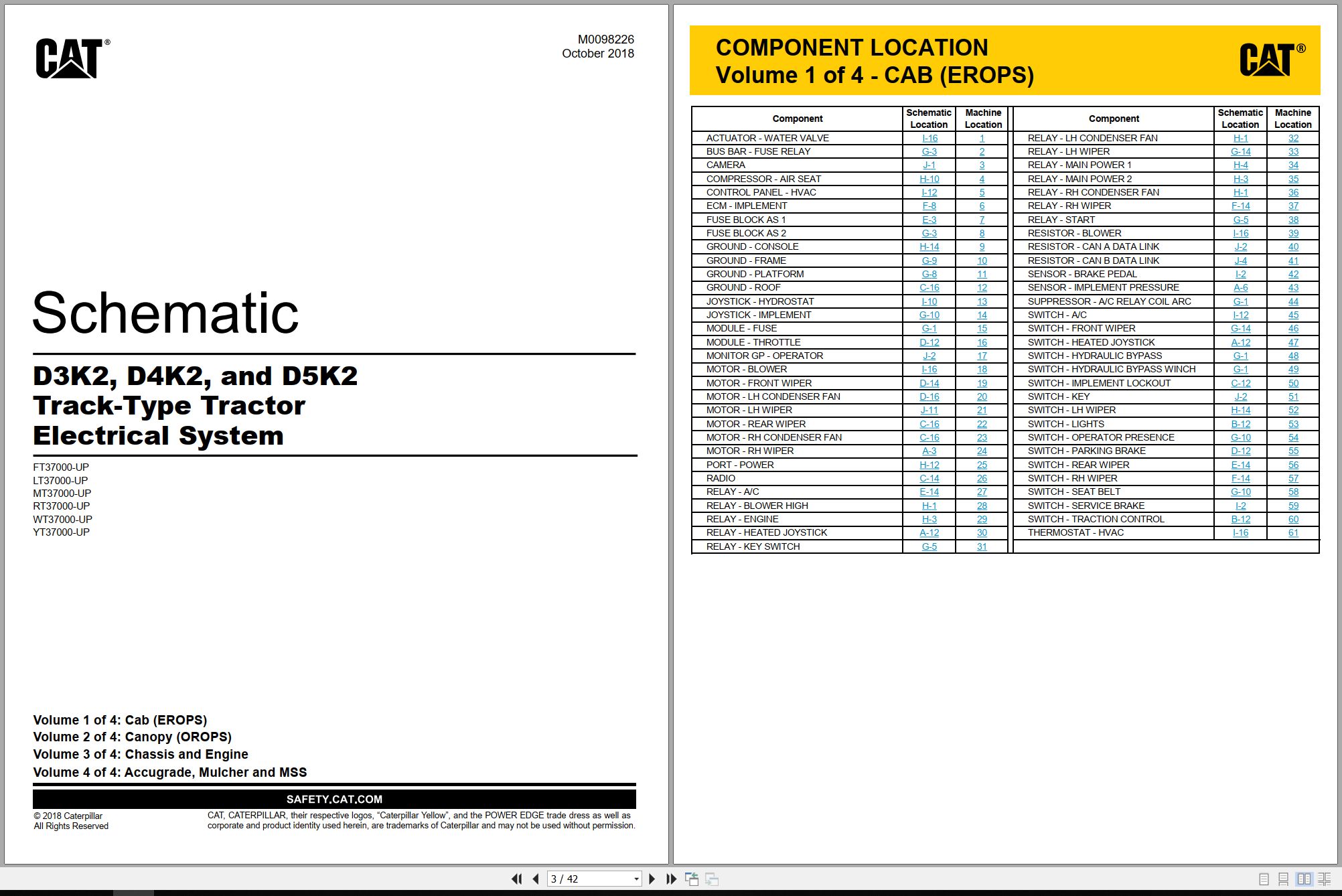 CAT Track Type Tractor D5K2 Electrical Hydraulic Schematic (1)