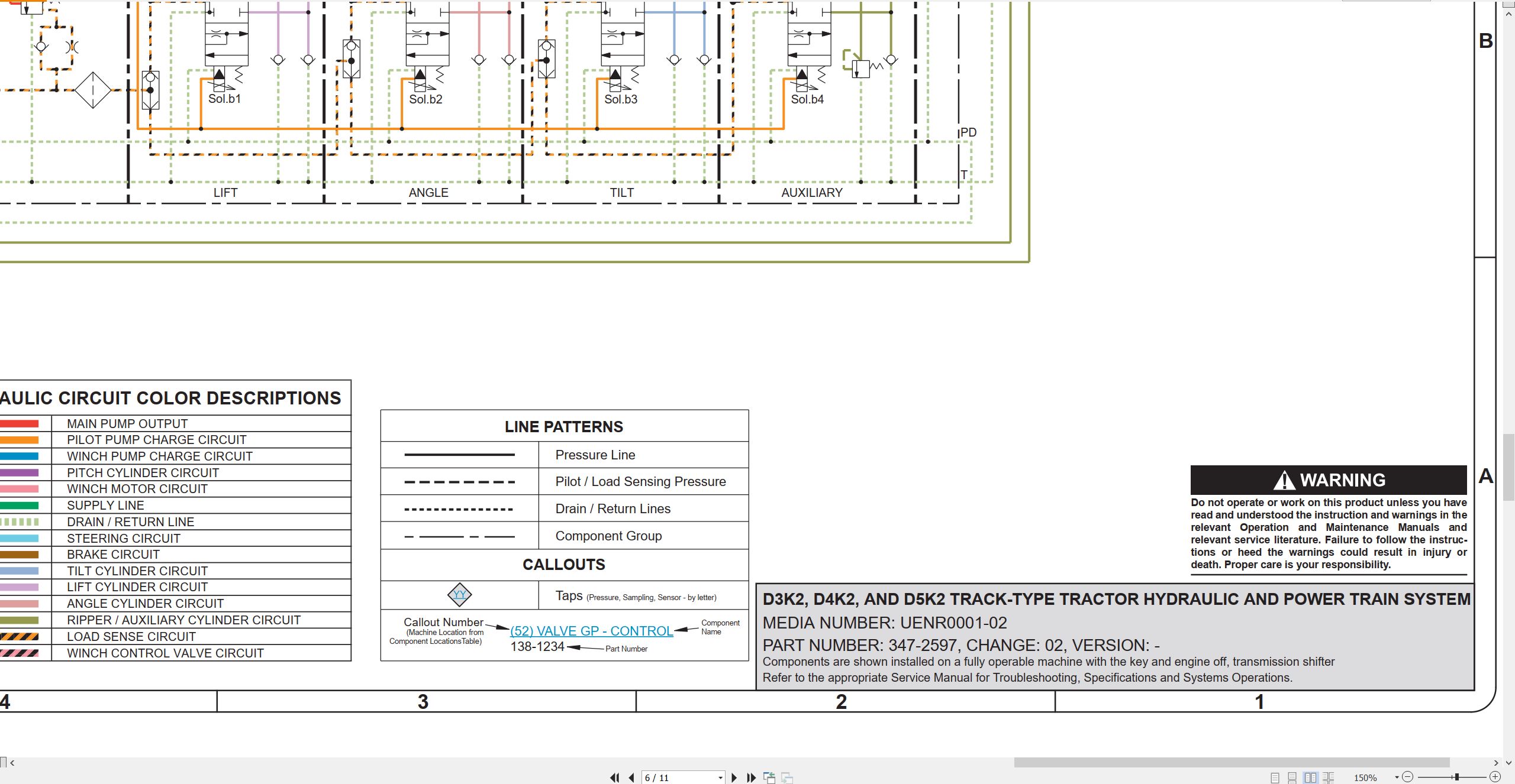 CAT Track Type Tractor D5K2 Electrical Hydraulic Schematic (3)