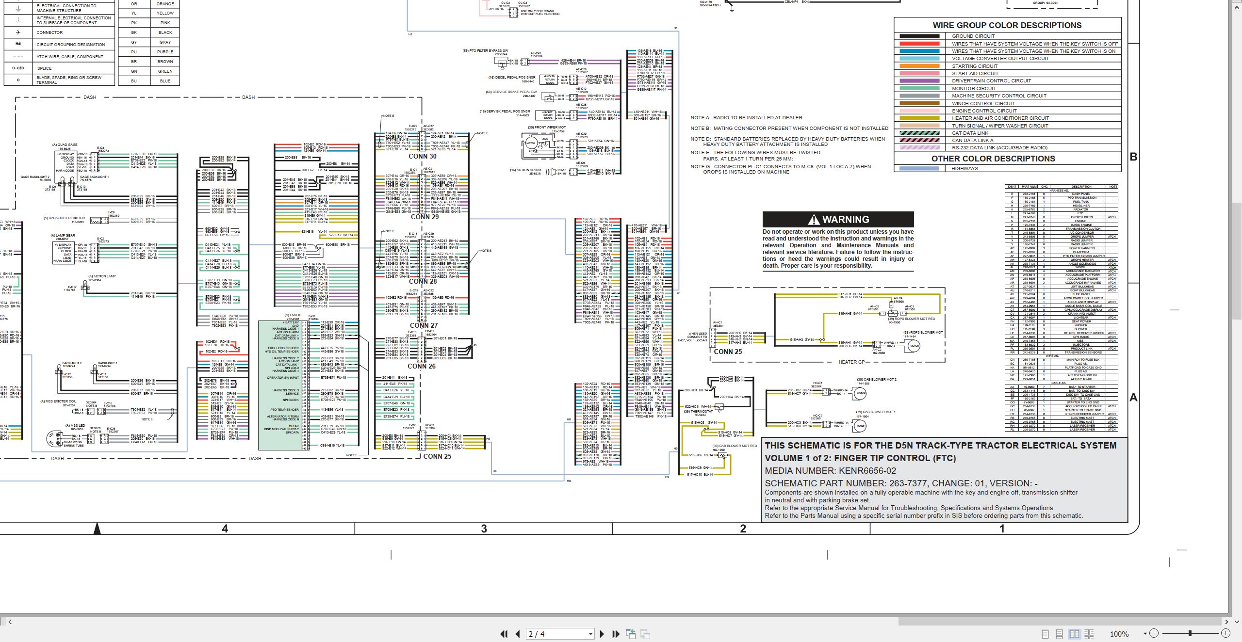 CAT Track Type Tractor D5N Electrical Hydraulic Schematic (2)
