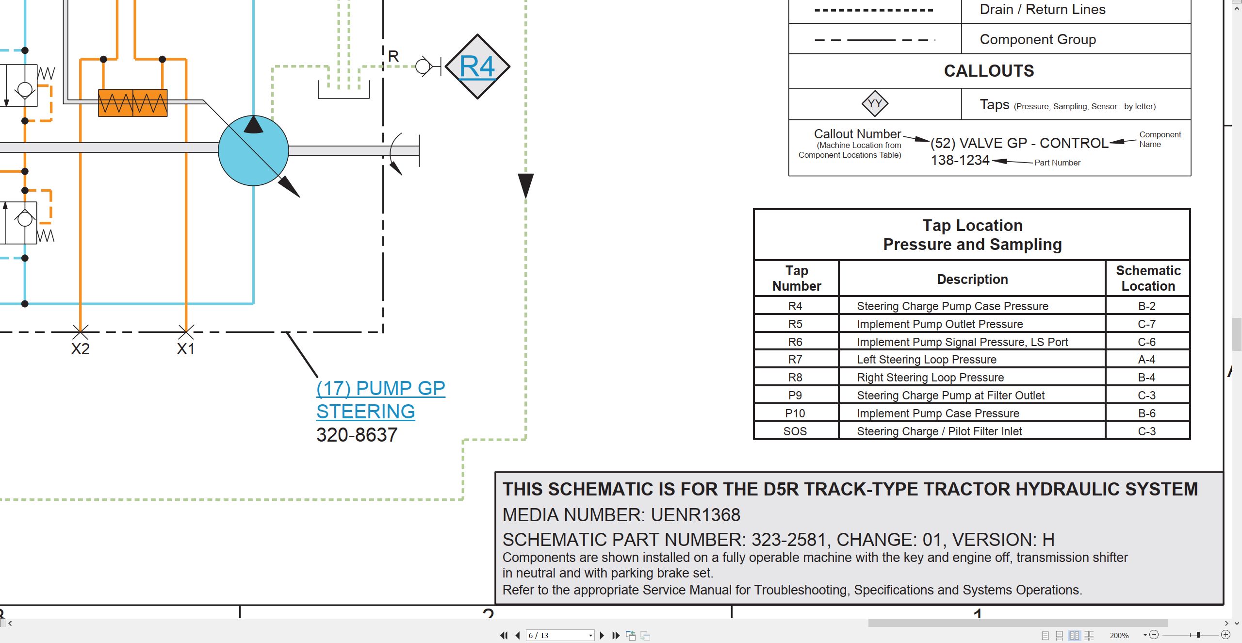 CAT Track Type Tractor D5R Electrical Hydraulic Schematic (3)