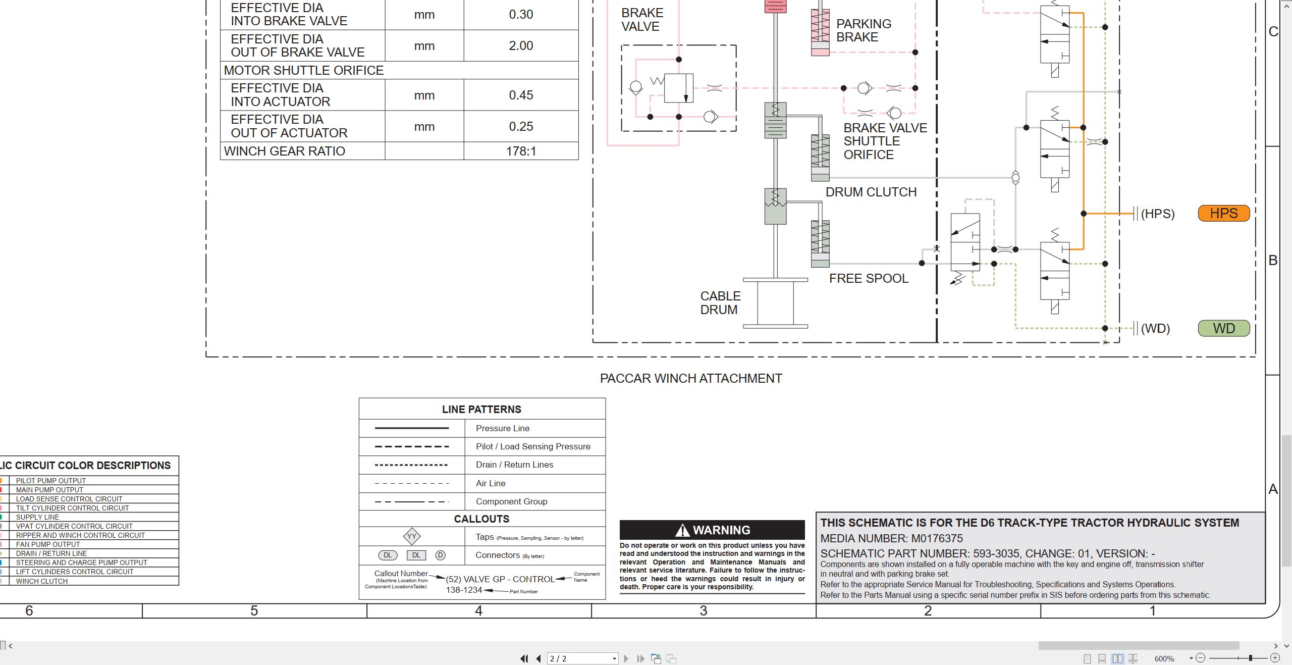 CAT Track Type Tractor D6 Electrical Hydraulic Schematic (3)