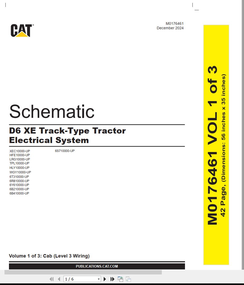 CAT Track Type Tractor D6 XE Electrical Hydraulic Schematic (1)