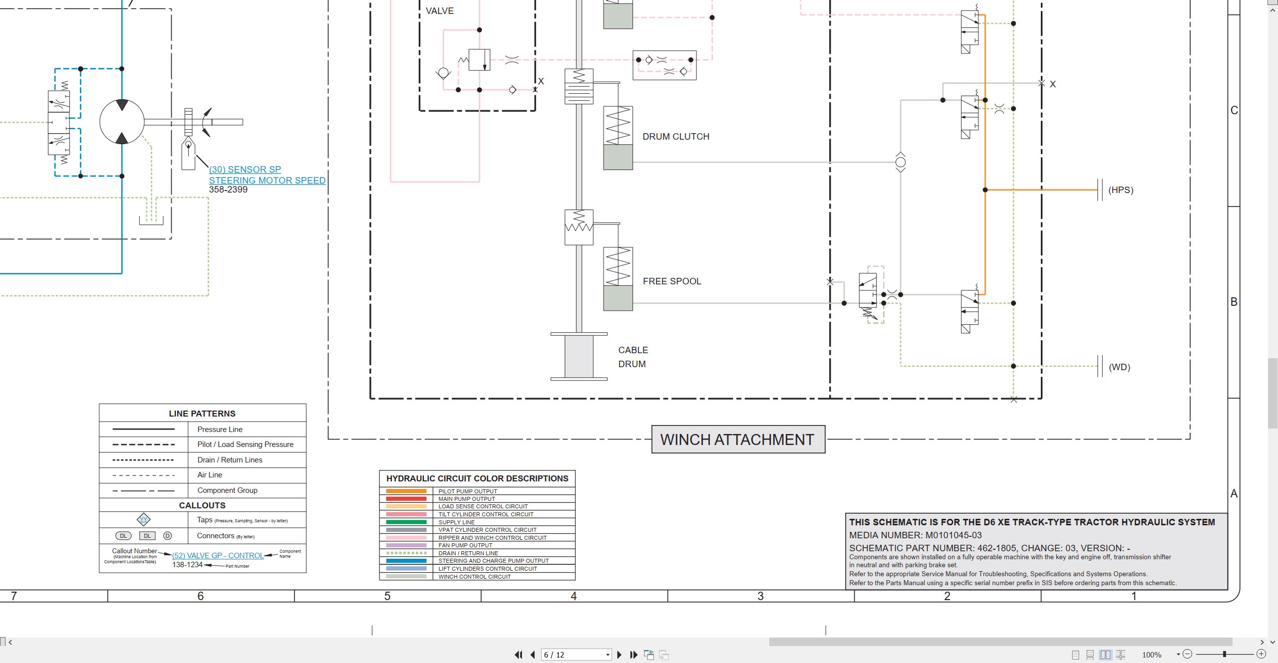 CAT Track Type Tractor D6 XE Electrical Hydraulic Schematic (3)