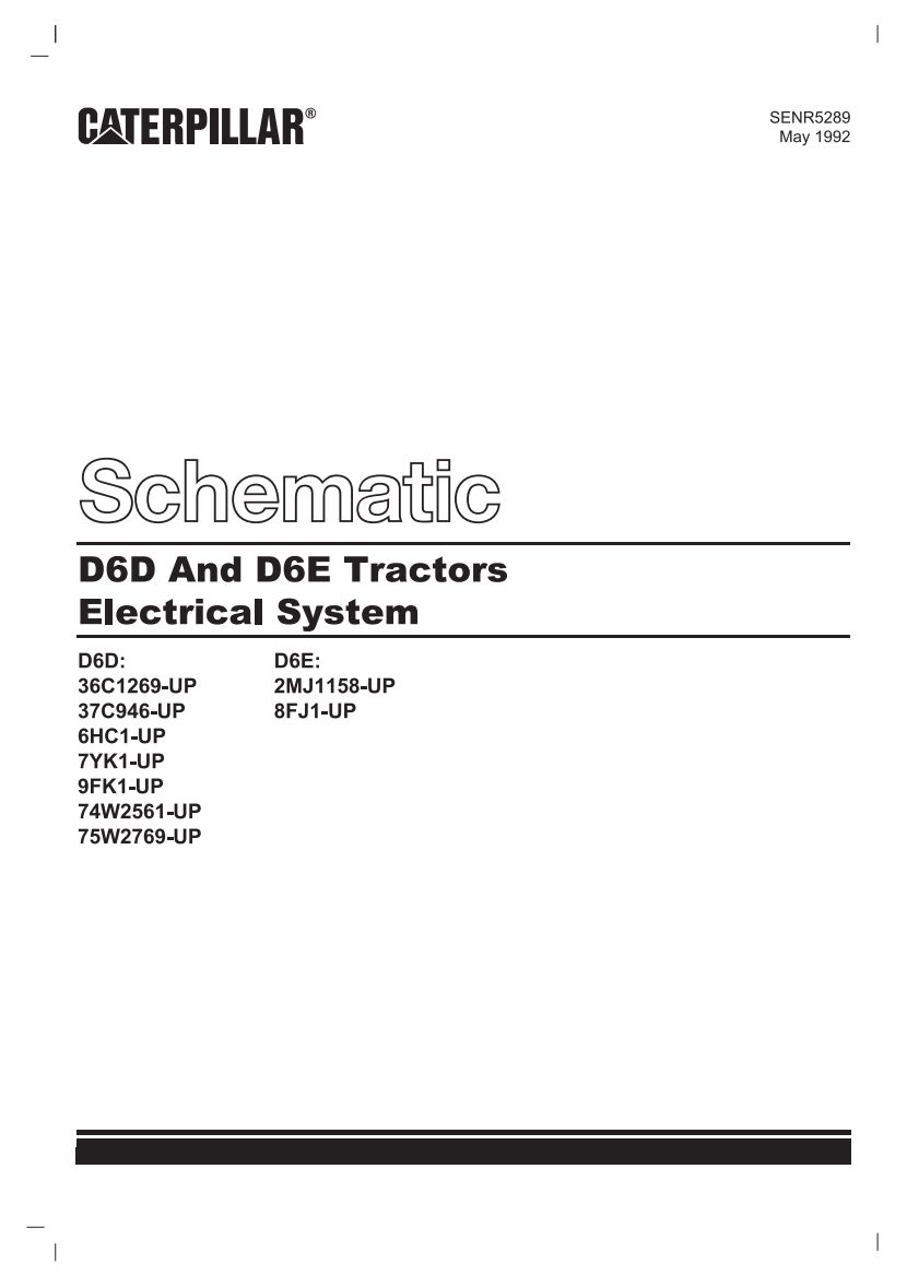 CAT Track Type Tractor D6D Electrical Hydraulic Schematic (1)