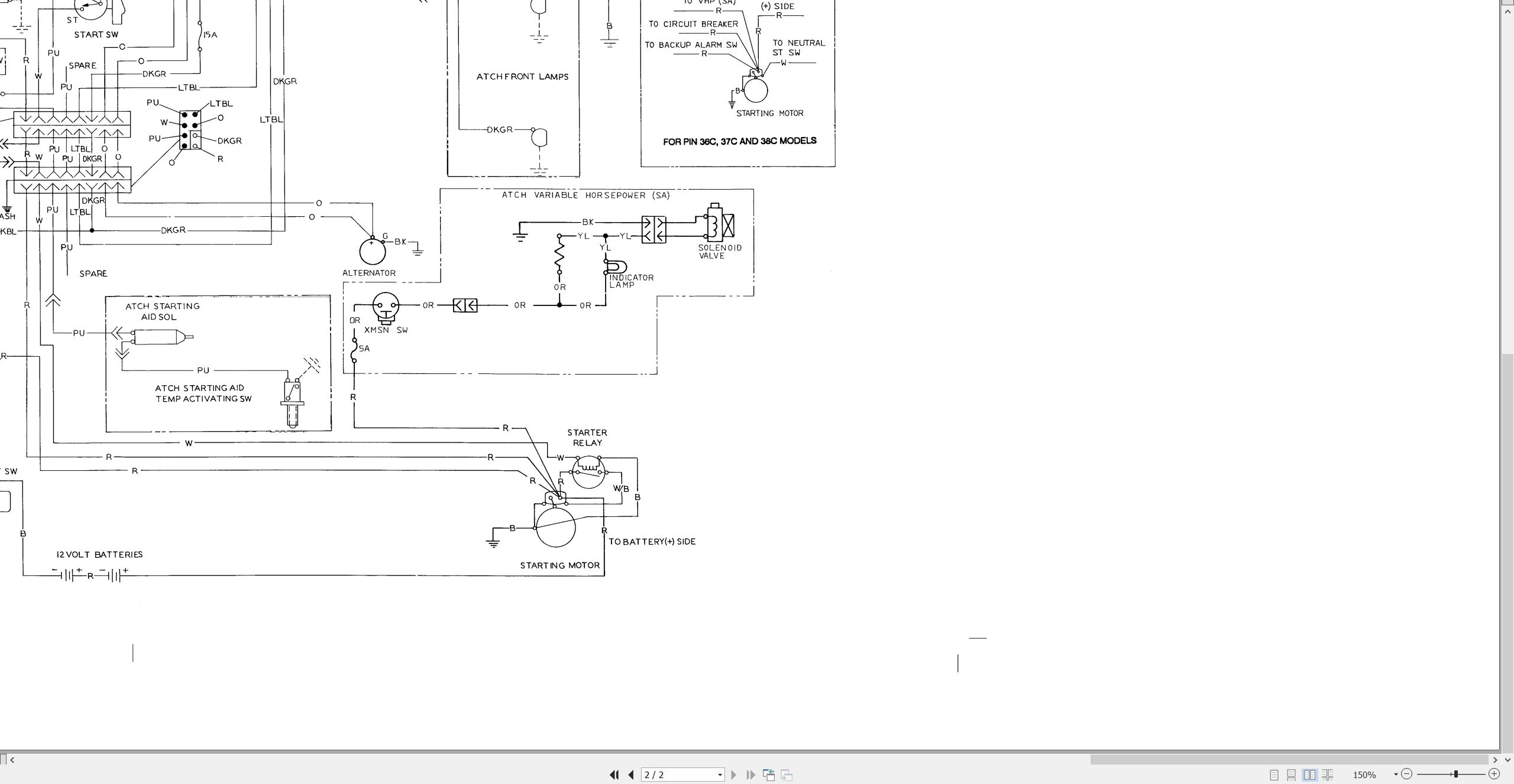 CAT Track Type Tractor D6D Electrical Hydraulic Schematic (2)