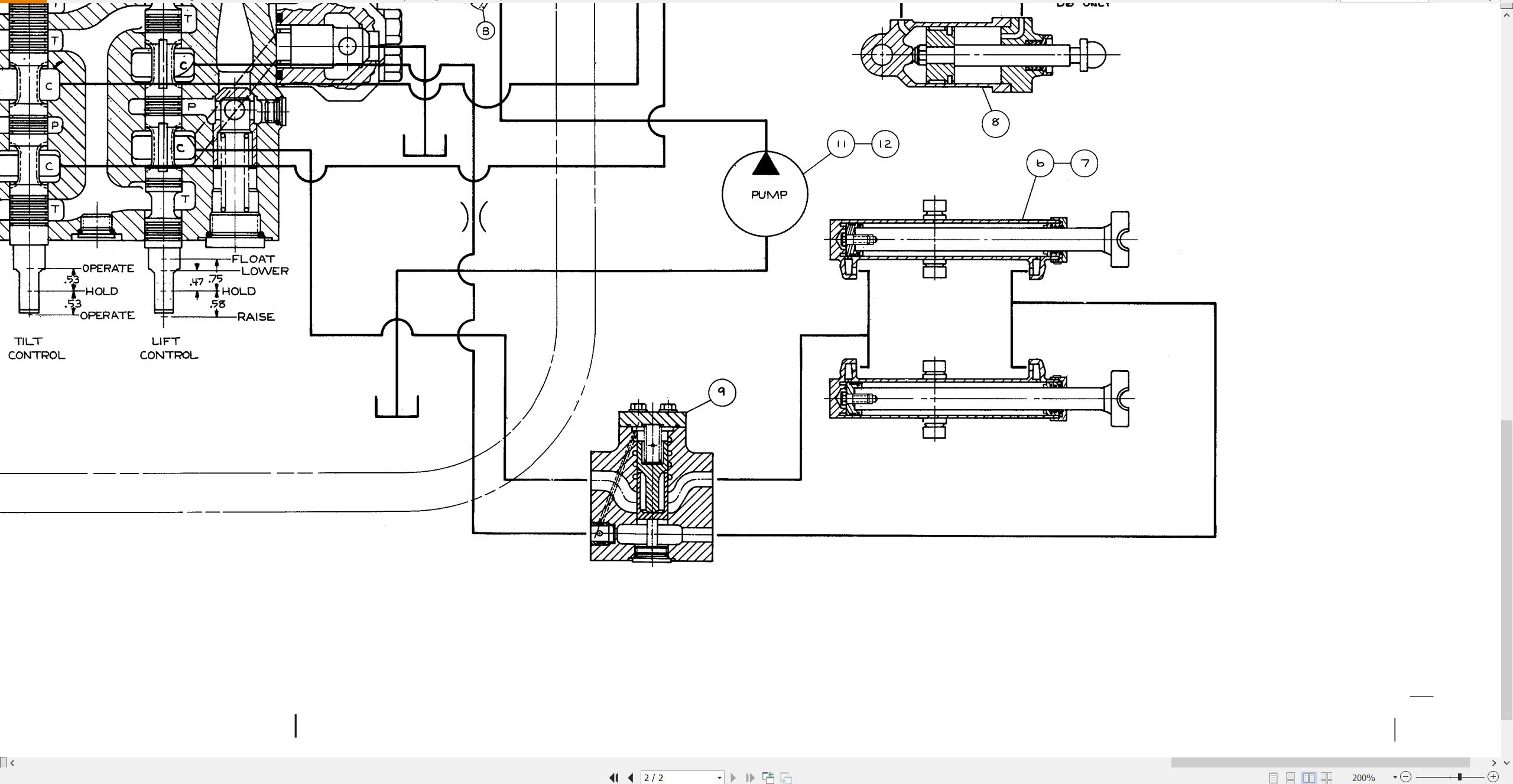 CAT Track Type Tractor D6D Electrical Hydraulic Schematic (3)