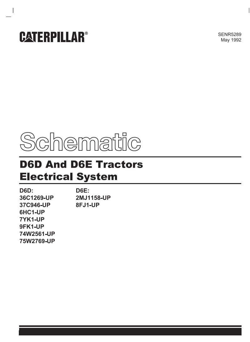 CAT Track Type Tractor D6E Electrical Hydraulic Schematic (1)