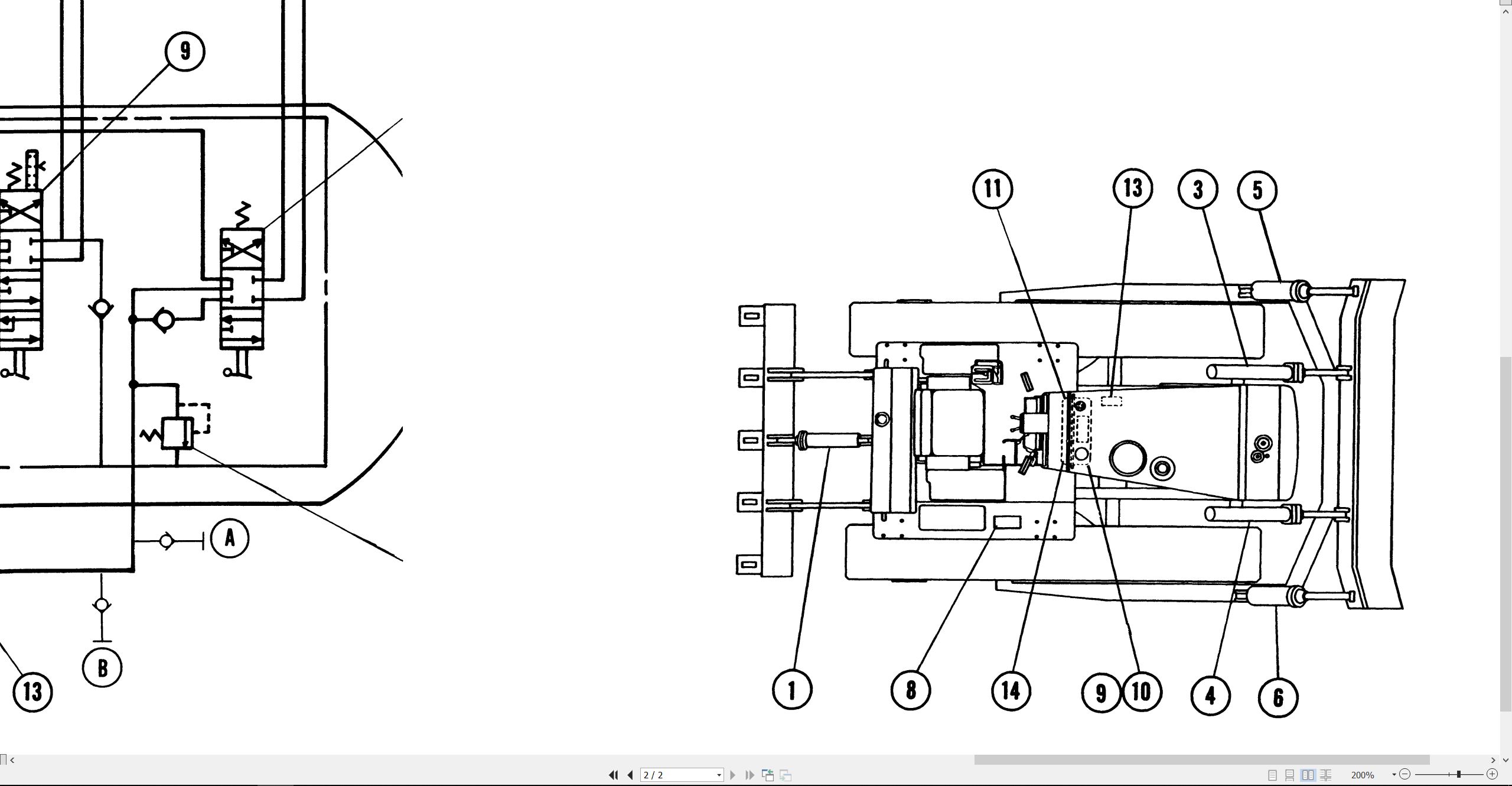 CAT Track Type Tractor D6E Electrical Hydraulic Schematic (3)