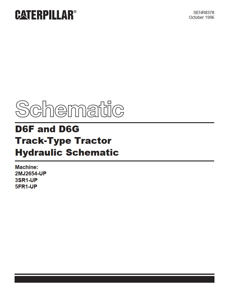 CAT Track Type Tractor D6F D6G Hydraulic Schematic SENR8378 00 1996 (1)