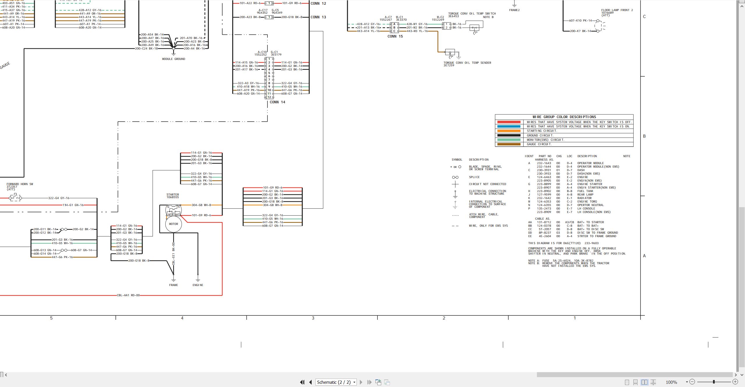 CAT Track Type Tractor D6G Electrical Hydraulic Schematic (2)