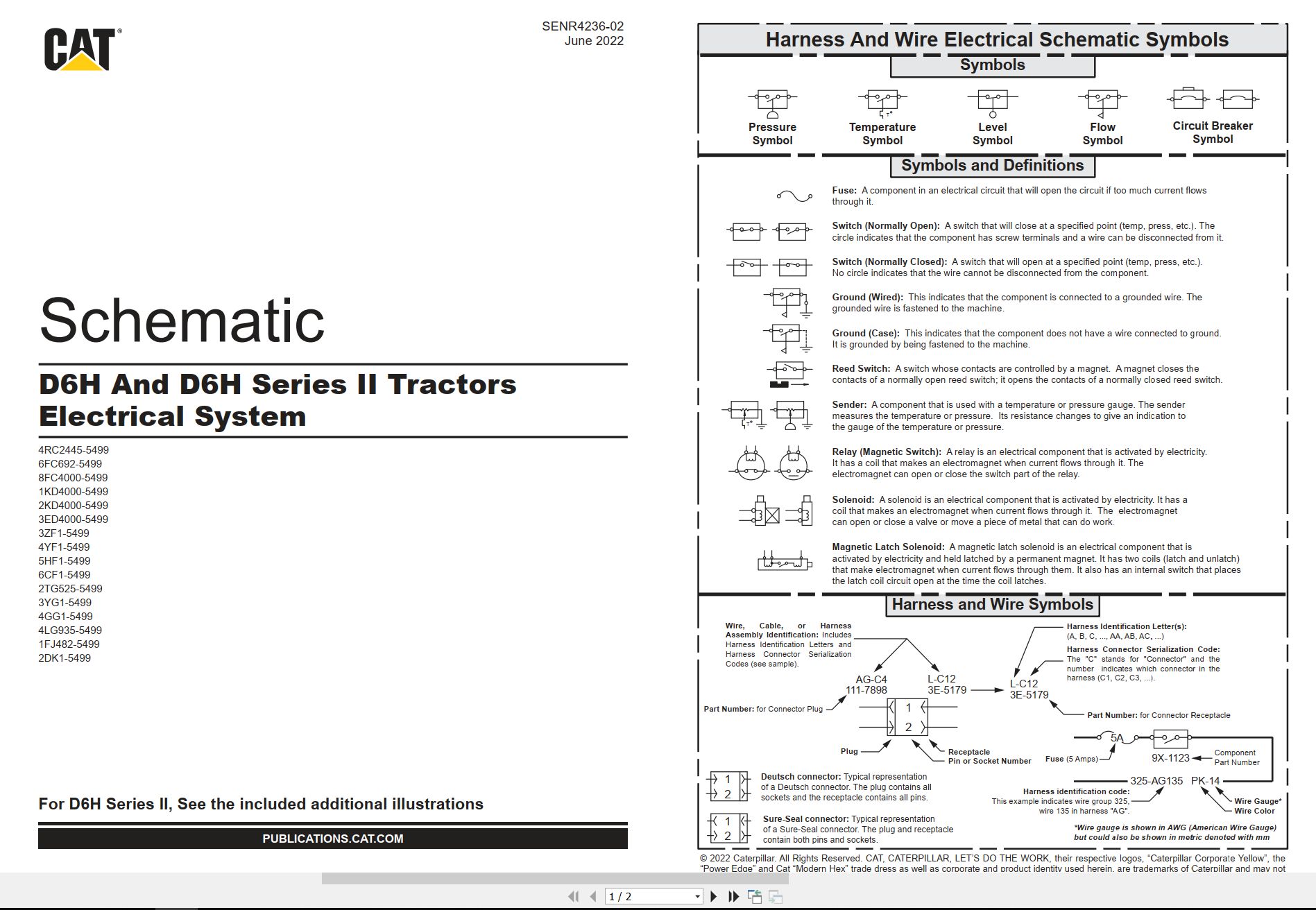 CAT Track Type Tractor D6H Electrical Hydraulic Schematic (1)