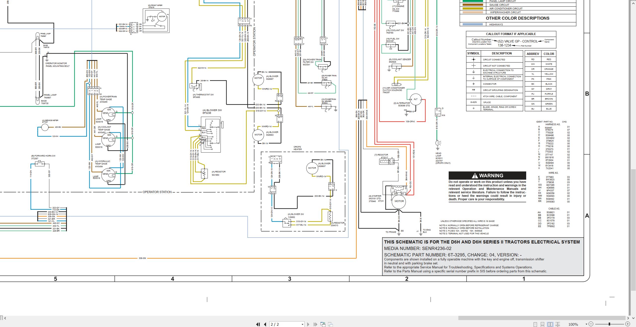 CAT Track Type Tractor D6H Electrical Hydraulic Schematic (2)