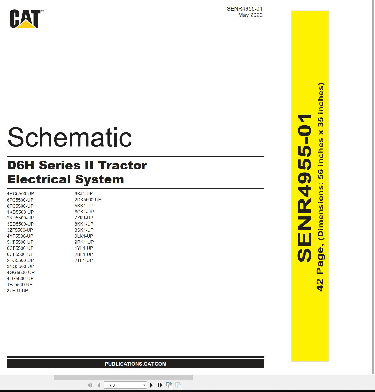 CAT Track Type Tractor D6H II Electrical Hydraulic Schematic (1)