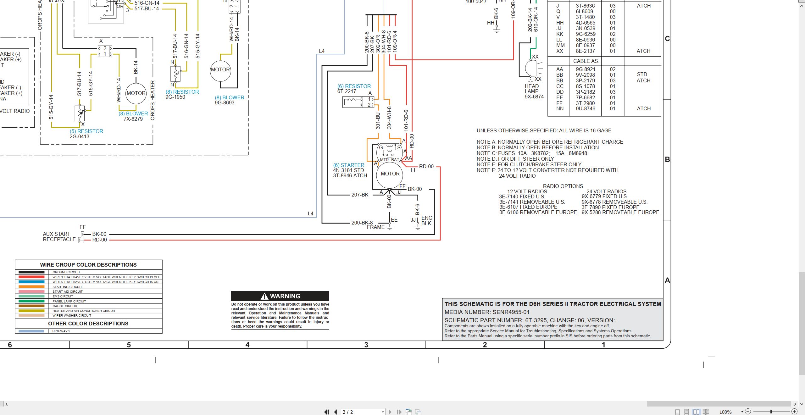 CAT Track Type Tractor D6H II Electrical Hydraulic Schematic (2)