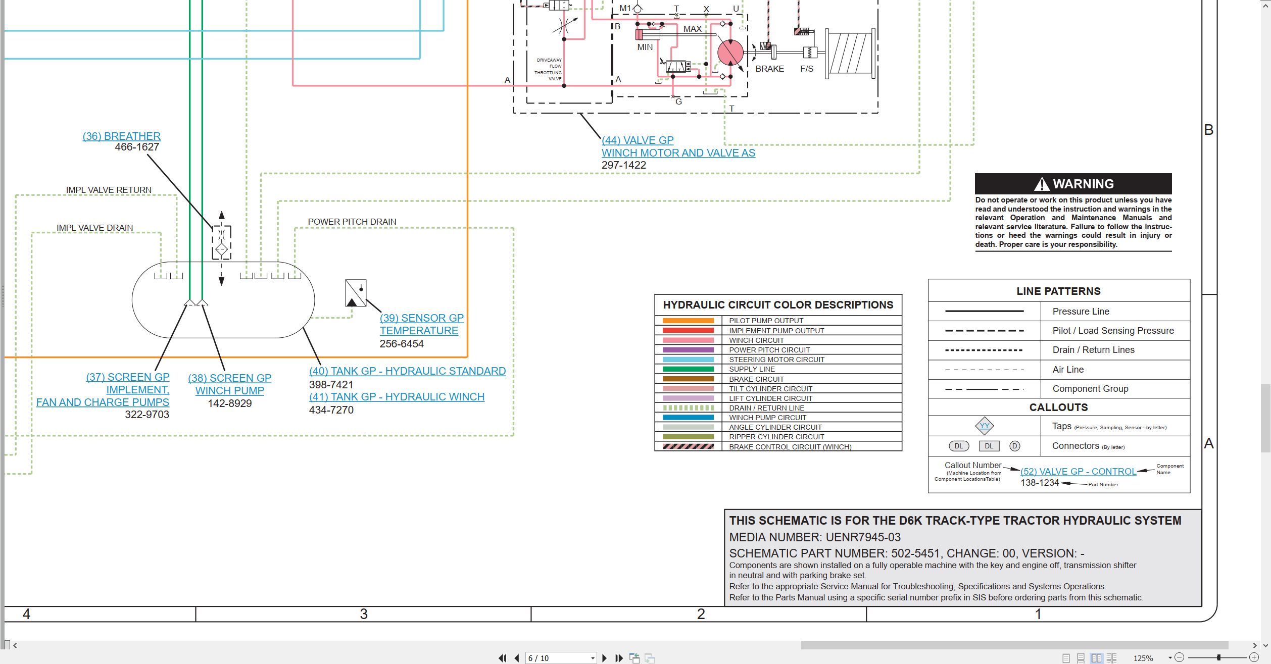 CAT Track Type Tractor D6K Electrical Hydraulic Schematic (3)