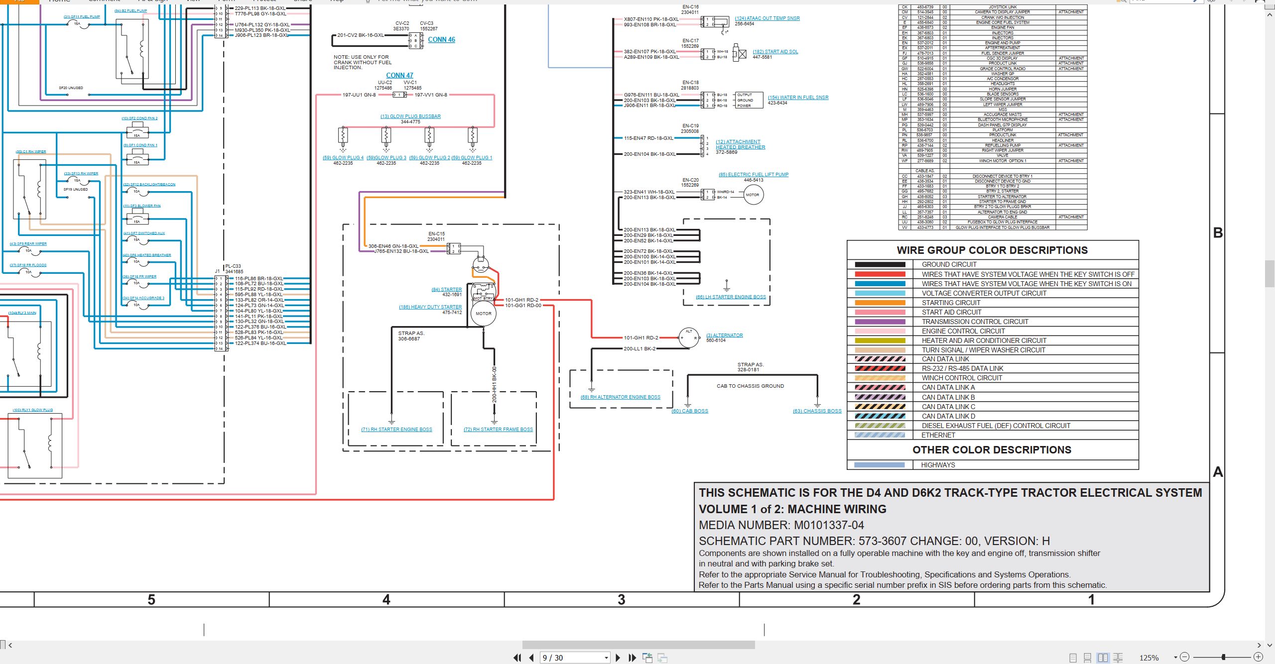 CAT Track Type Tractor D6K2 Electrical Hydraulic Schematic (2)