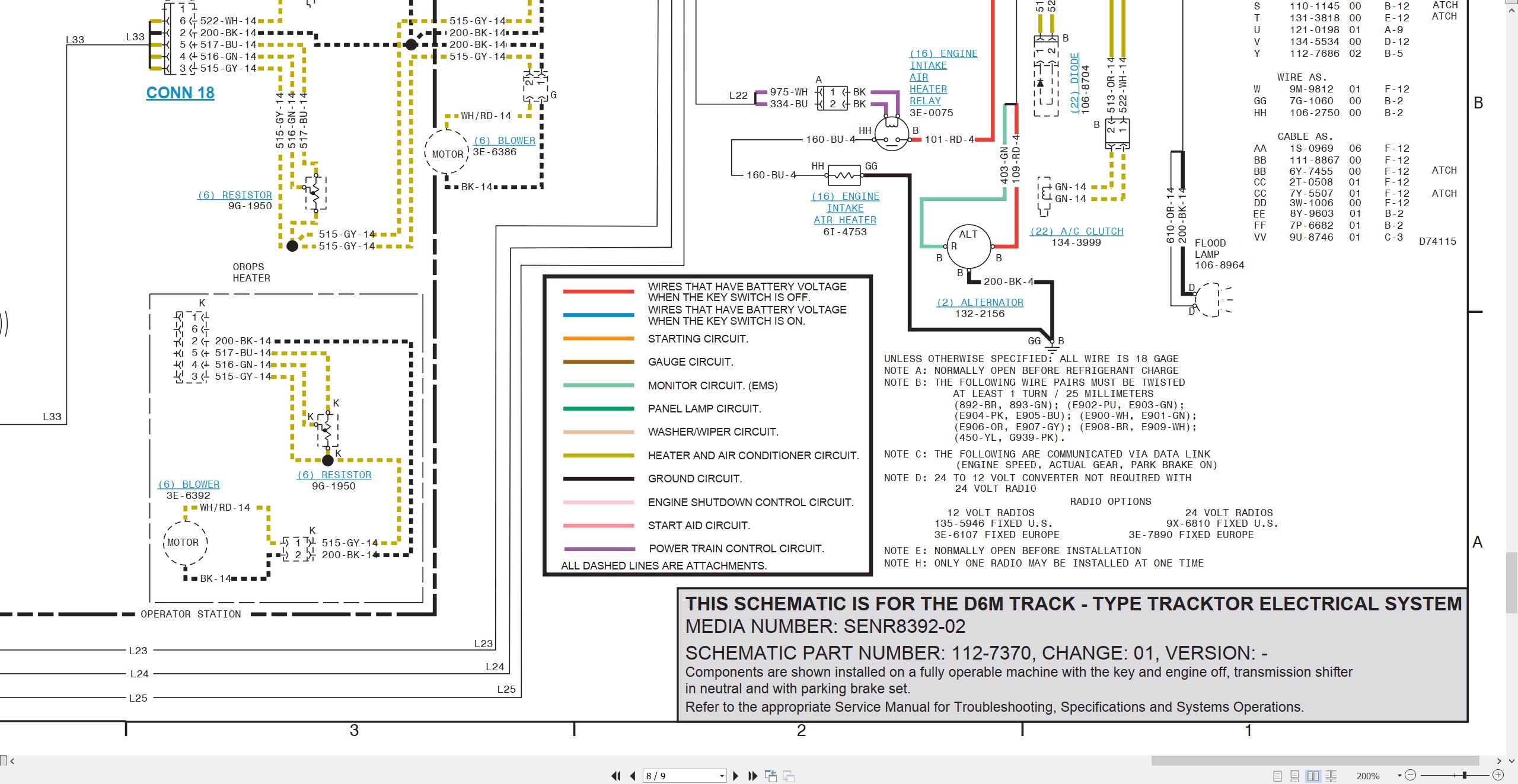 CAT Track Type Tractor D6M Electrical Hydraulic Schematic (2)