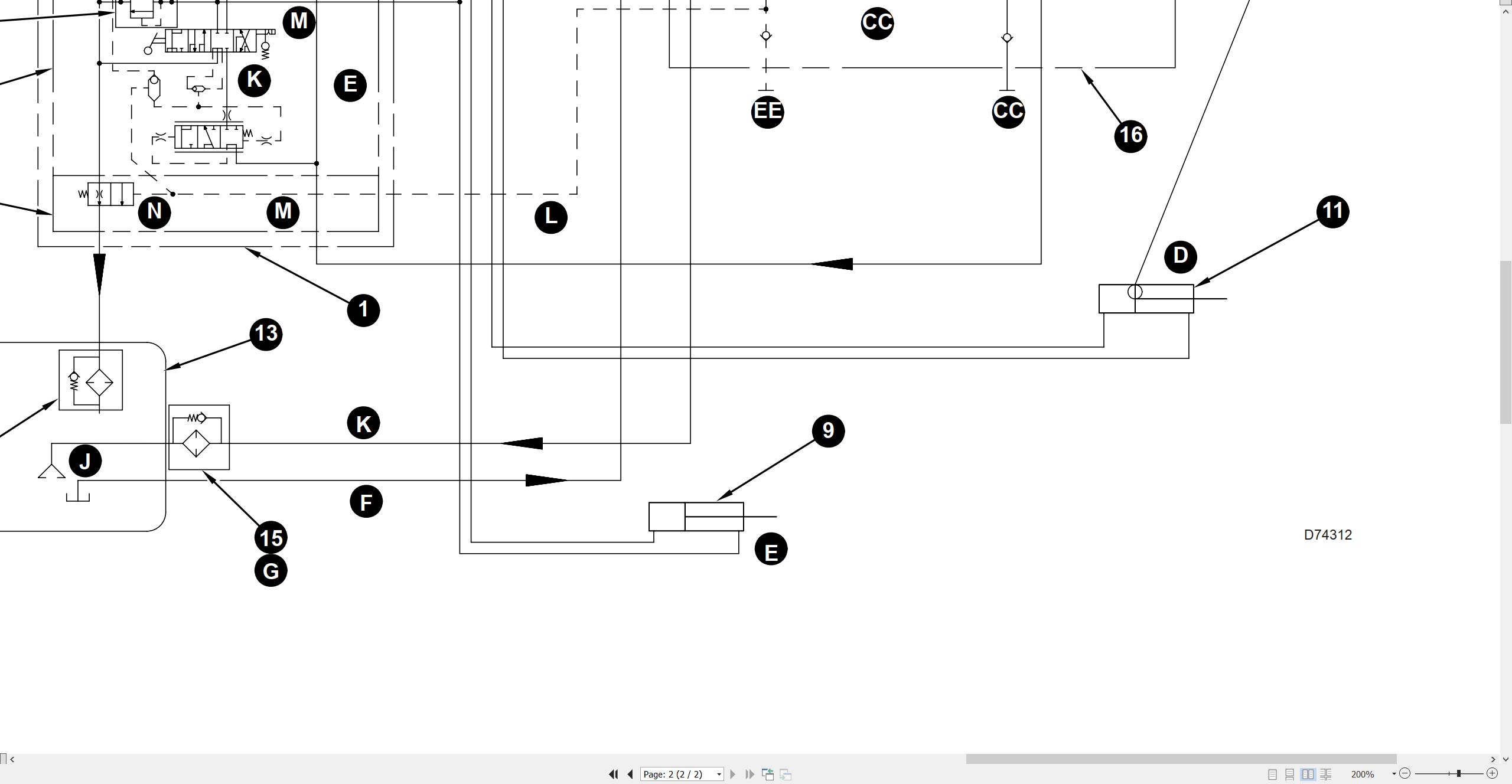 CAT Track Type Tractor D6M Electrical Hydraulic Schematic (3)